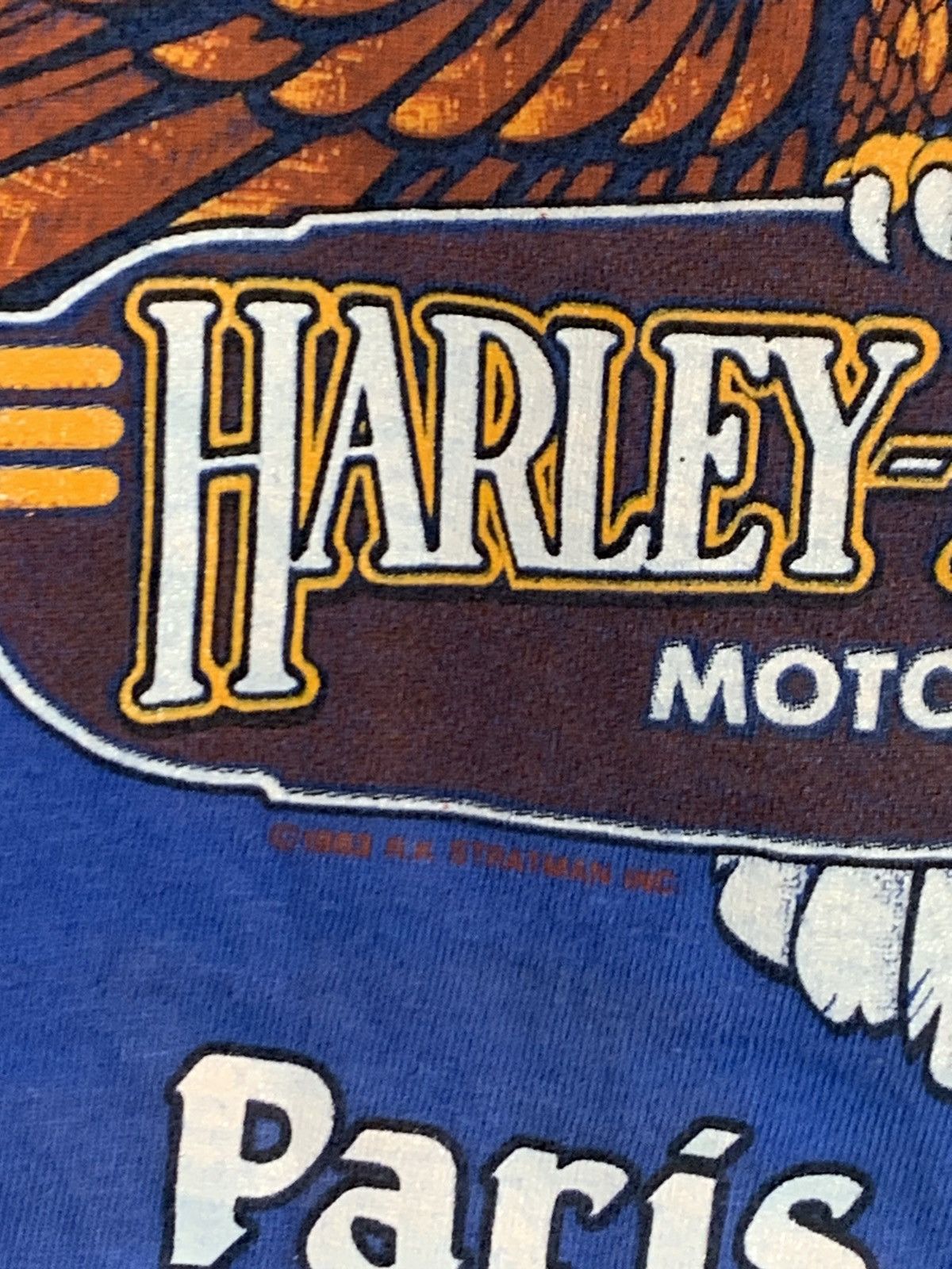 Harley Davidson × Vintage *RARE* Vintage 80s Harley Davidson Paris Texas Biker T-Shirt Size US M / EU 48-50 / 2 - 8 Thumbnail