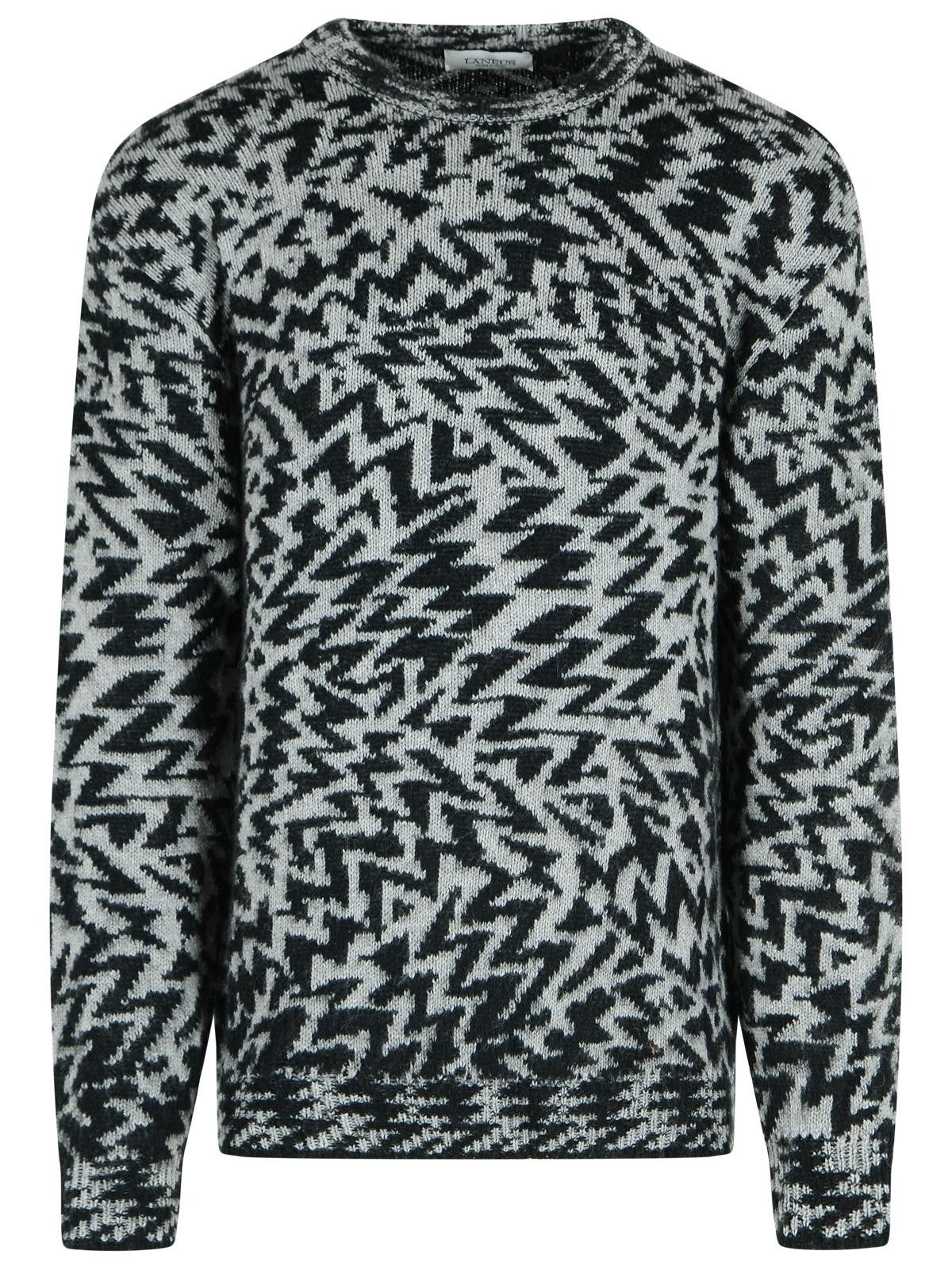 Laneus LANEUS Two-Tone Wool Blend Sweater Size US L / EU 52-54 / 3 - 1 Thumbnail