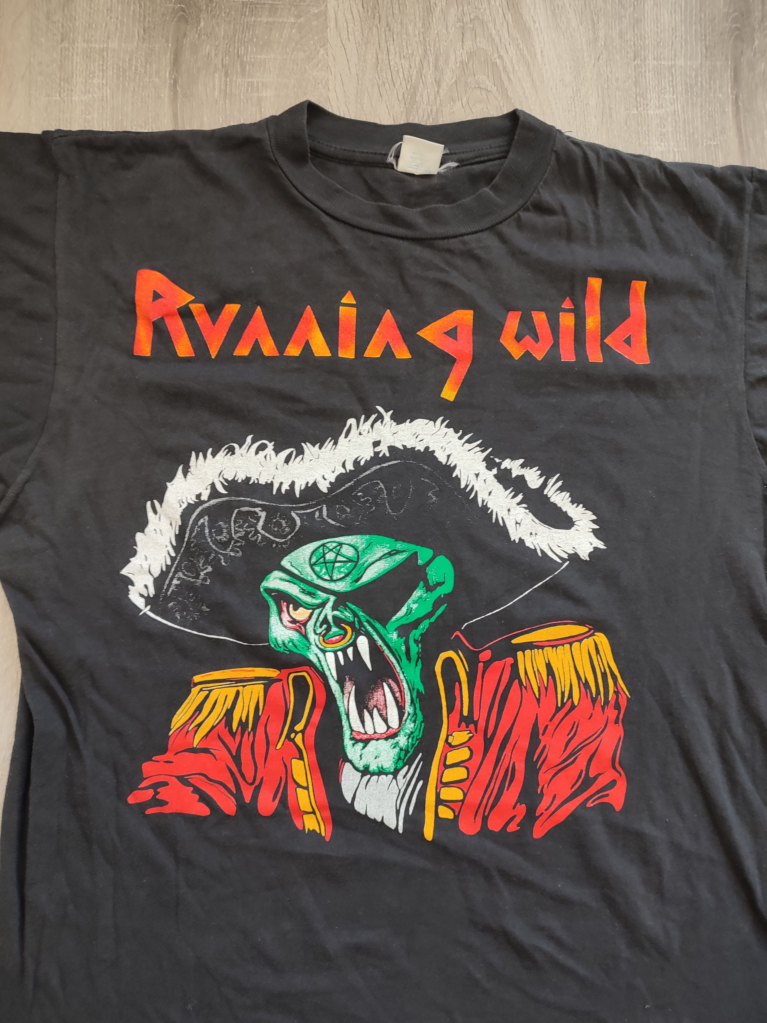 Vintage Running Wild Death or Glory Europian tour 1990 t shirt Size US L / EU 52-54 / 3 - 5 Thumbnail
