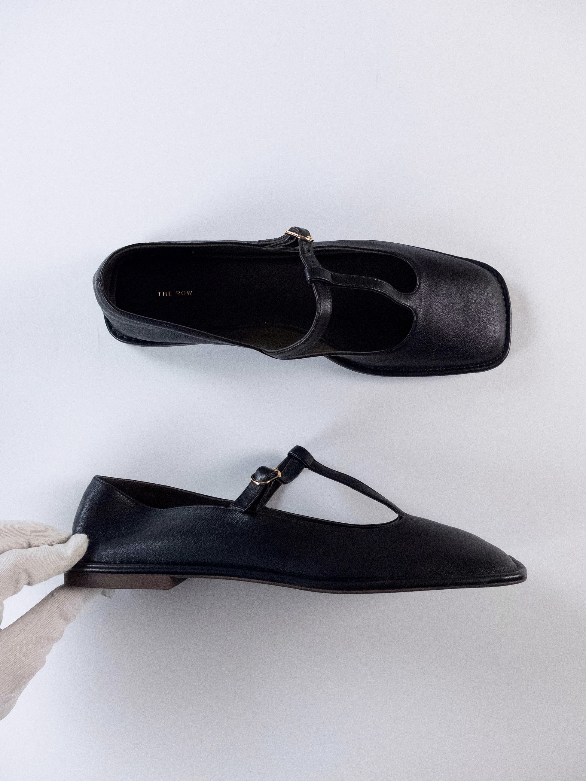 The Row THE ROW black square toe t-strap leather ballet flats 10 40 Size US 10 / IT 40 - 5 Thumbnail