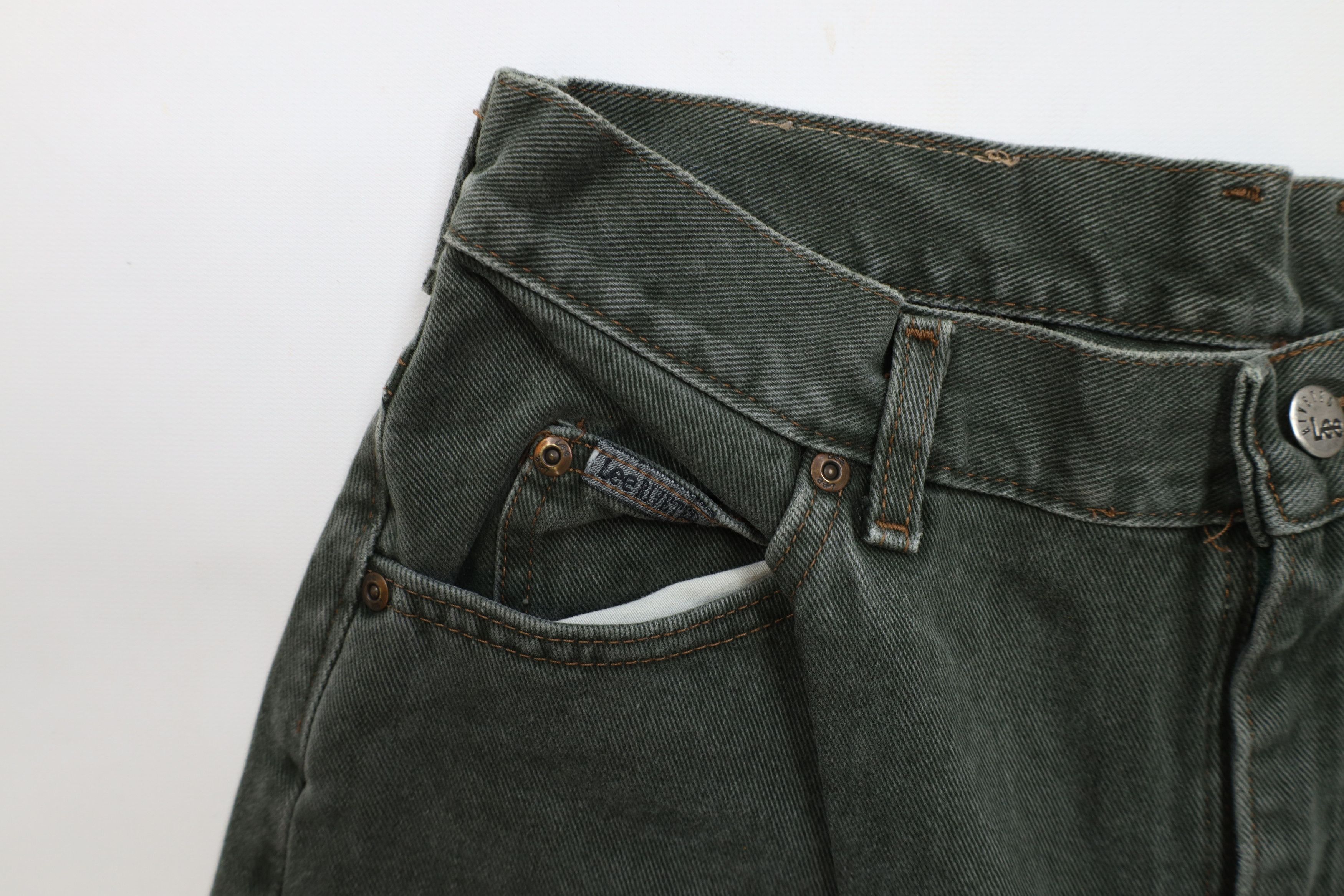 Lee × Vintage Vintage 90s Lee Hand Painted Smiley Face Jeans Green USA Size 36" / US 14 / IT 50 - 8 Thumbnail