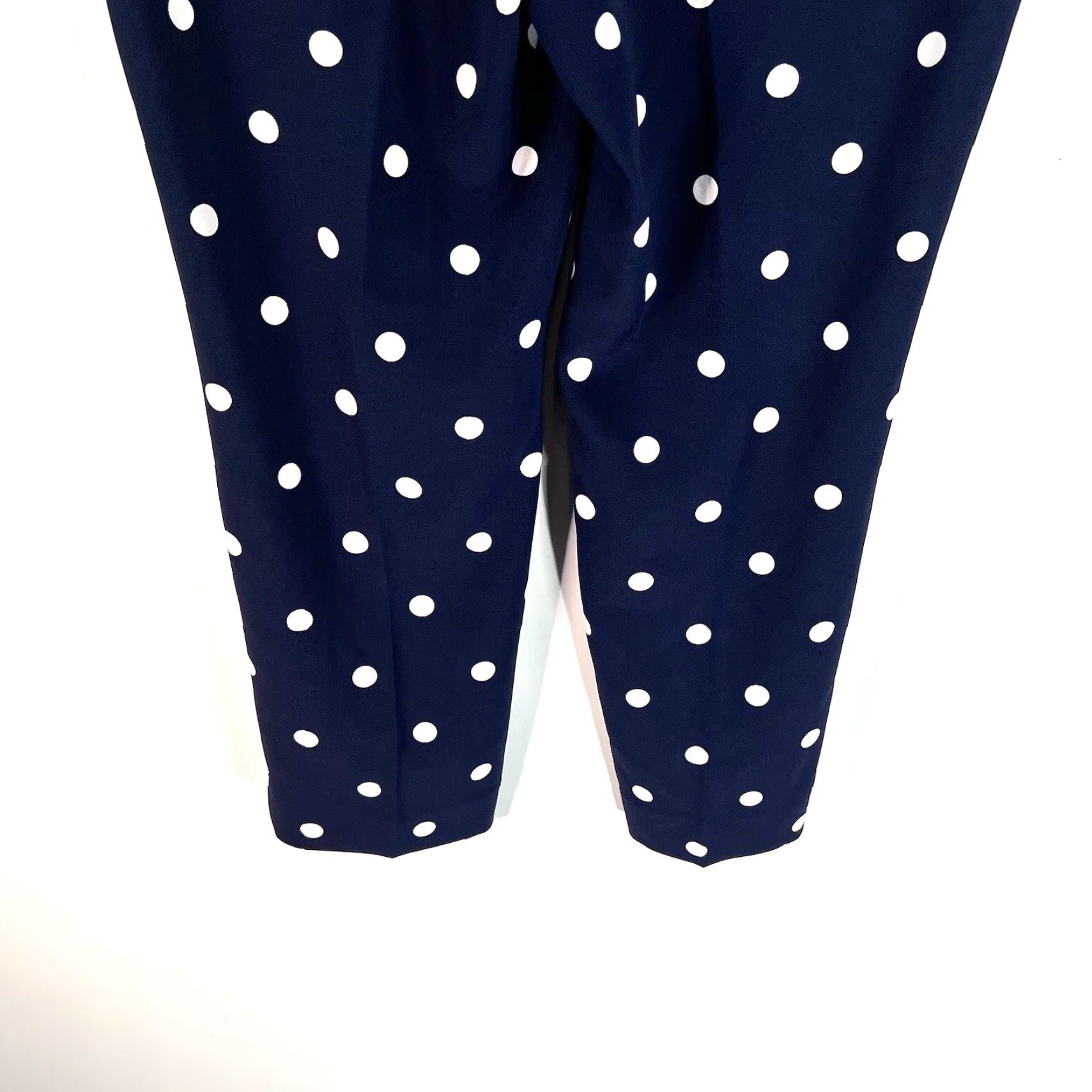 Banana Republic Banana Republic Polka Dot Dress Pants Women 14 Navy White Pockets 38X28 Straight Front High Rise Relaxed Size 36" / US 14 / IT 50 - 6 Thumbnail