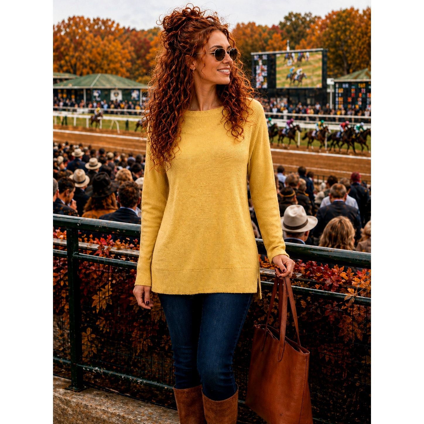 Other Cable & Gauge Ribbed Boat Neck Tunic - Golden - size L Size L / US 10 / IT 46 - 1 Thumbnail