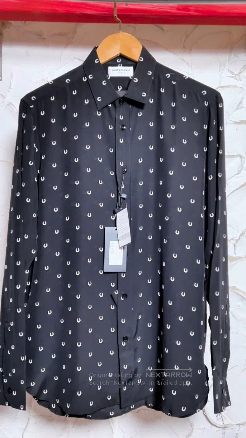 Saint Laurent Paris Saint Laurent Paris size 37 Mulberry silk horseshoe shirt Size US S / EU 44-46 / 1 - 1 Thumbnail
