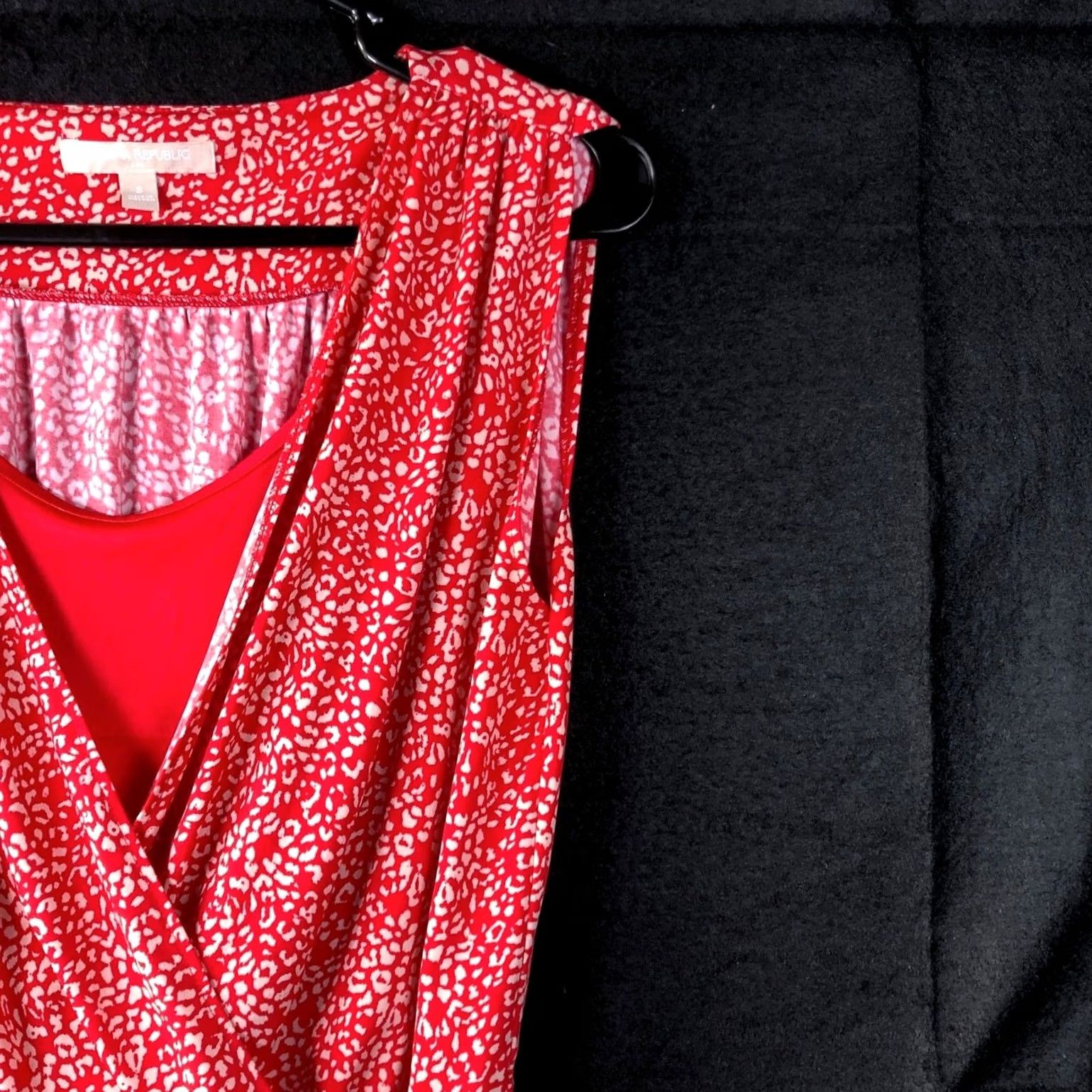 Banana Republic Banana Republic Womens Blouse Red Tan Short Sleeve Wrap Stretch Small Blouse Size S / US 4 / IT 40 - 5 Thumbnail