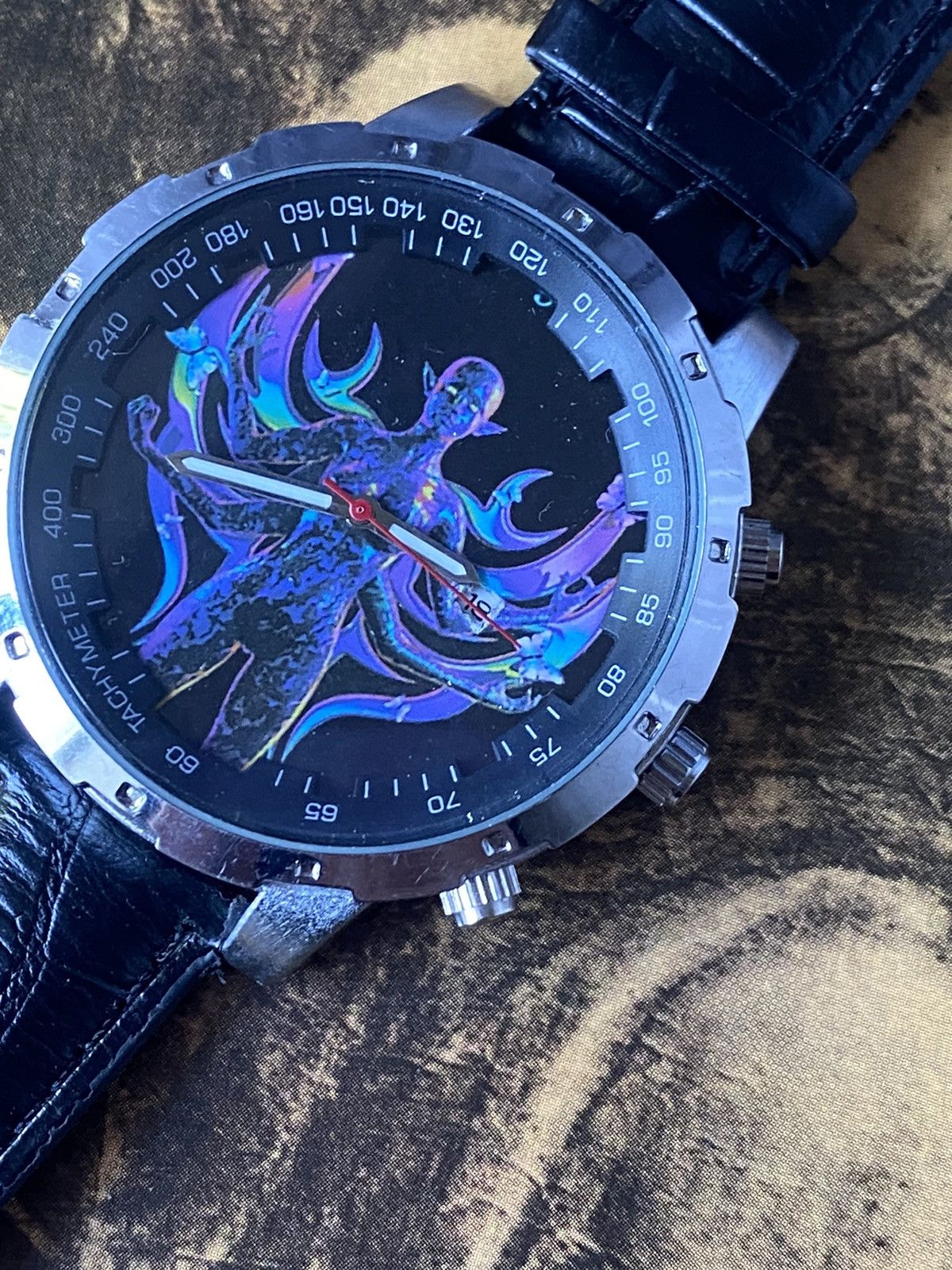 Japanese Brand × Jewelry × Vintage Fantasy Watch Dial Black Leather Strap Size ONE SIZE - 8 Thumbnail