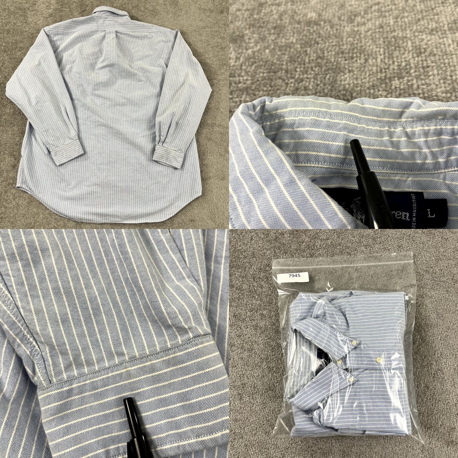 Ralph Lauren RALPH LAUREN Shirt Mens Large Blue White Striped Button-Down L/S Casual Size US L / EU 52-54 / 3 - 8 Thumbnail