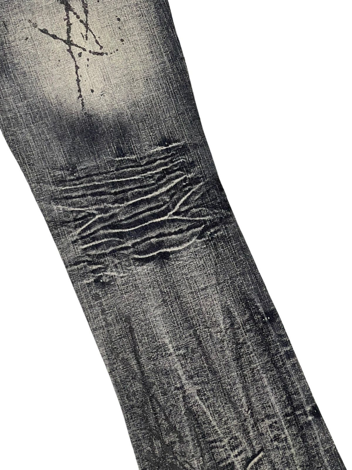 Japanese Brand Flare Jeans Black Baccara Distress Acid Wash Low Rise 8🟦0 Size US 29 - 18 Thumbnail
