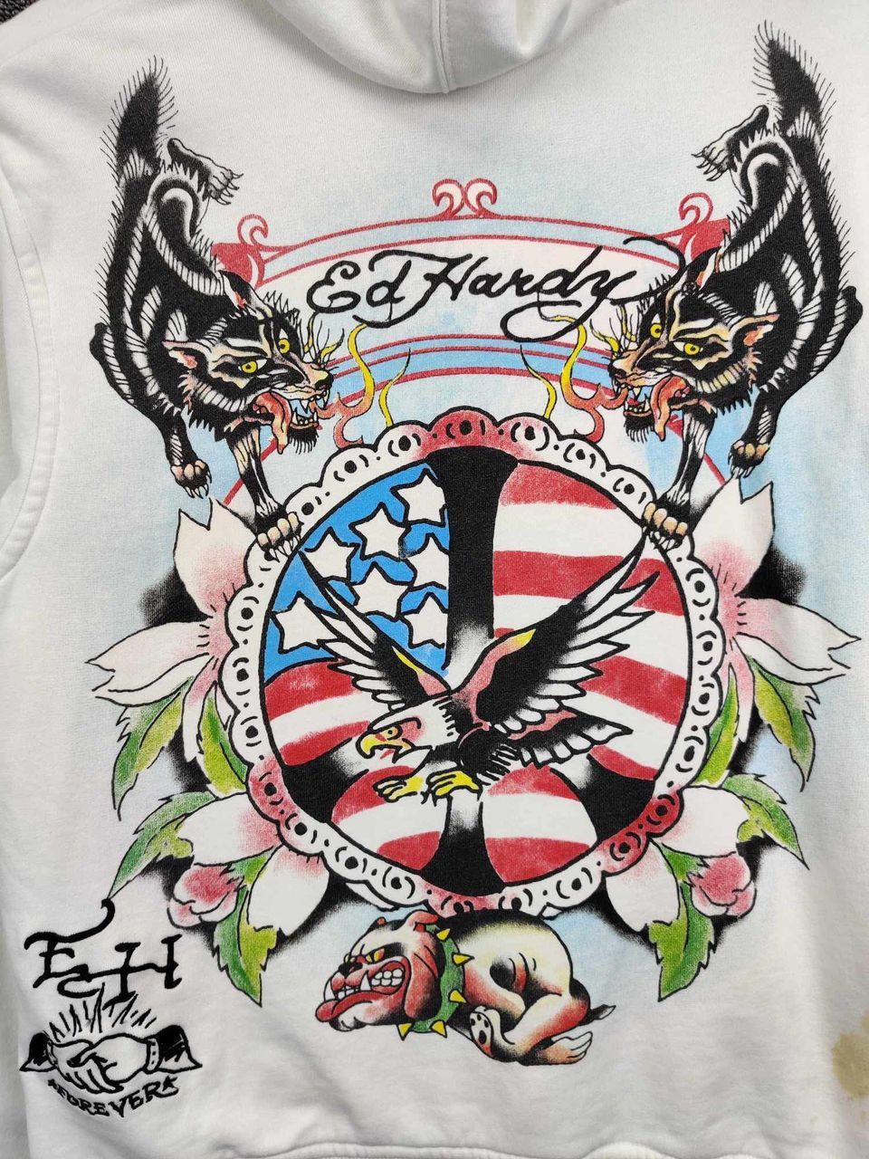 Ed Hardy Vintage Ed Hardy Christian Audigier Eagle Flag Hoodie Size US S / EU 44-46 / 1 - 3 Thumbnail