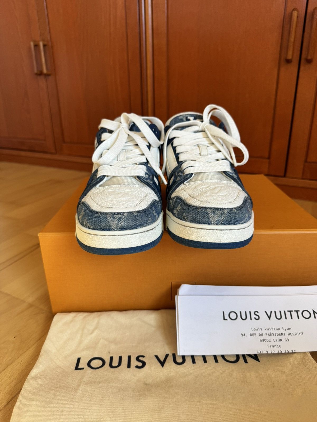 Louis Vuitton Louis Vuitton LV Trainer Blue Denim Size US 8.5 / EU 41-42 - 6 Thumbnail