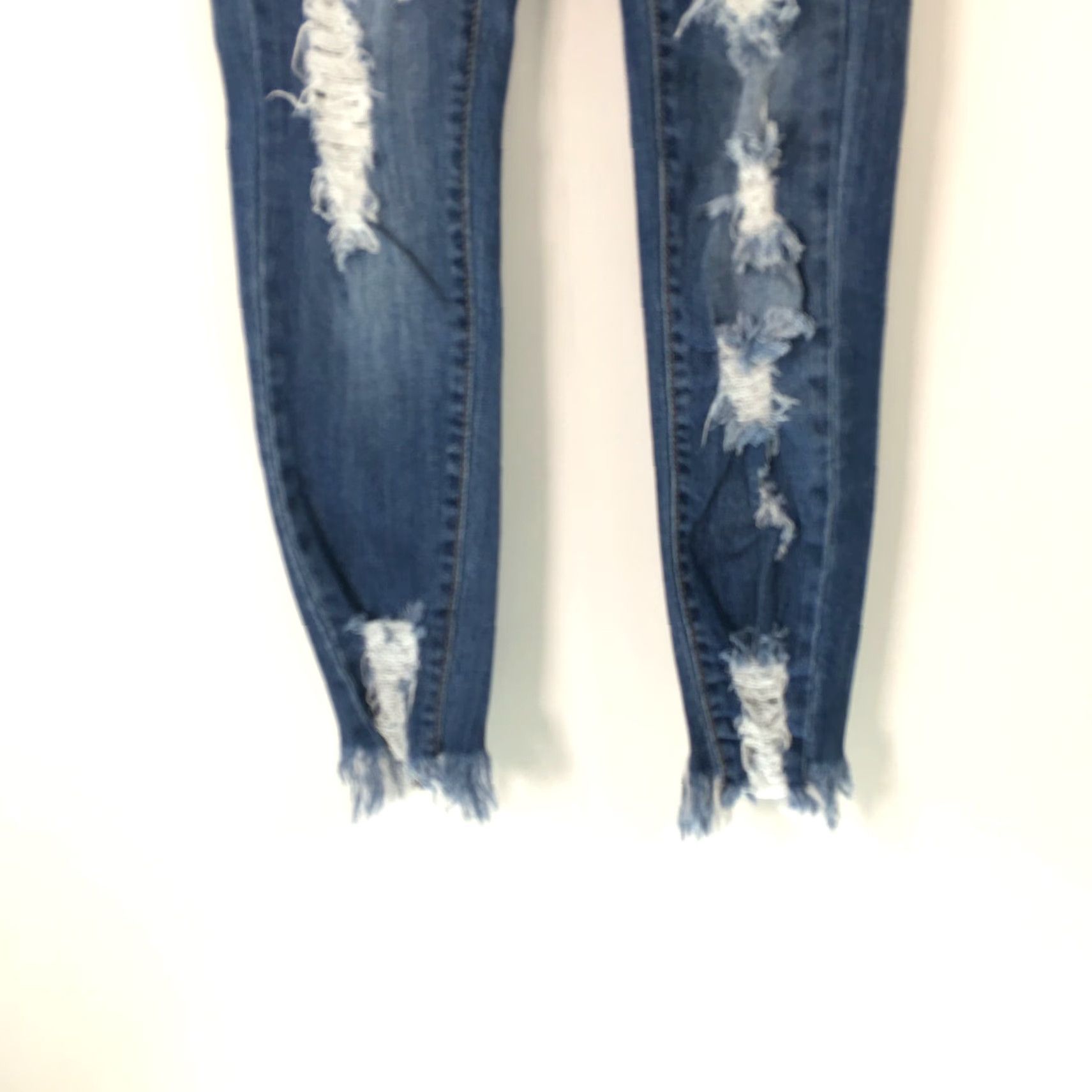Denime AB Women's Regular Tie Distressed Skinny Blue Denim Jeans Shirt? Size 28" / US 6 / IT 42 - 5 Thumbnail