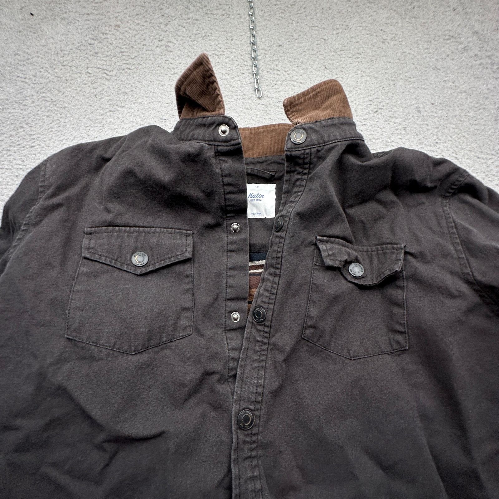 Katin Katin Flannel Lined Canvas Work Snap Button Shirt Mens Large Size US L / EU 52-54 / 3 - 9 Thumbnail