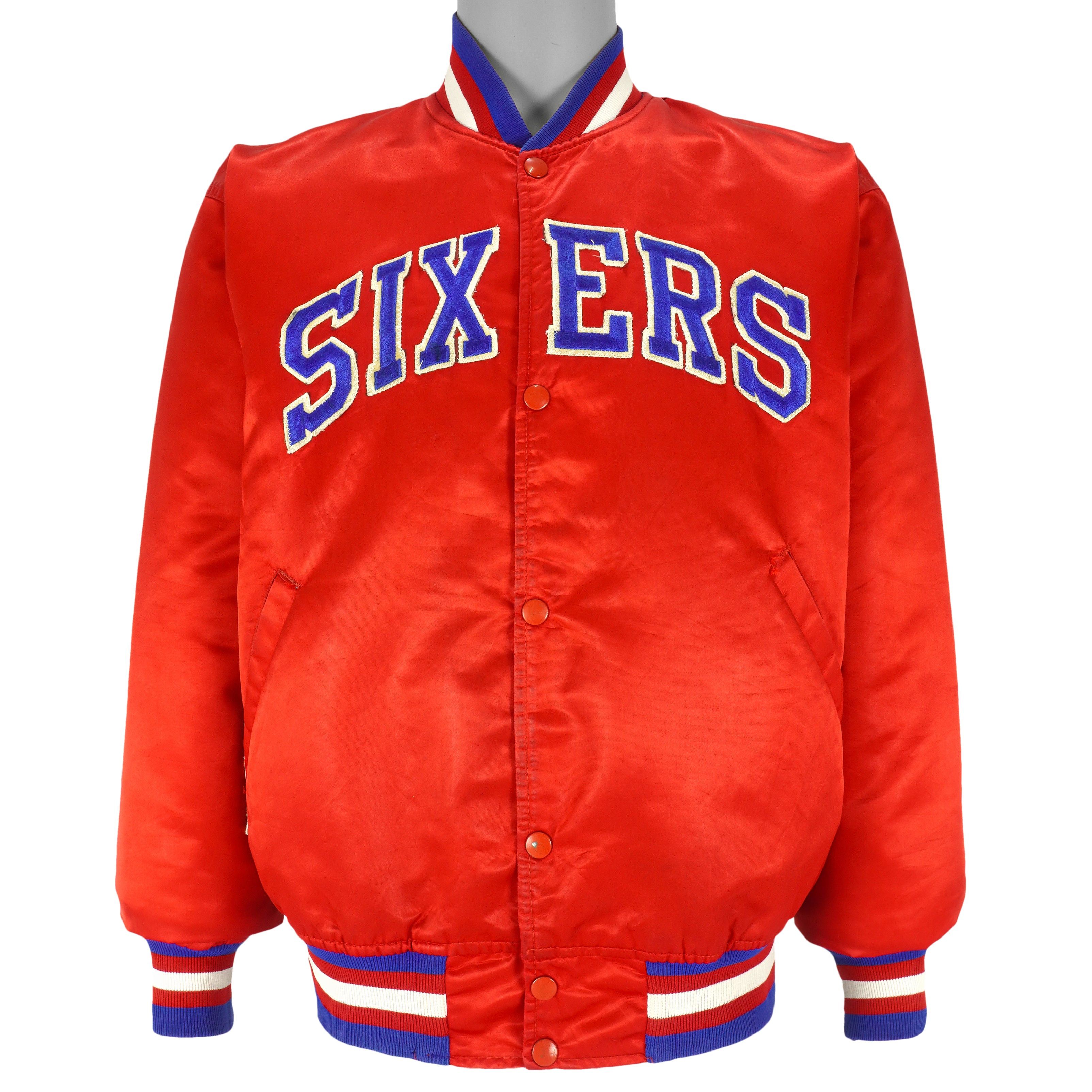 Starter NBA - Philadelphia 76ers Spell-Out Satin Jacket 1990s Size US L / EU 52-54 / 3 - 1 Thumbnail