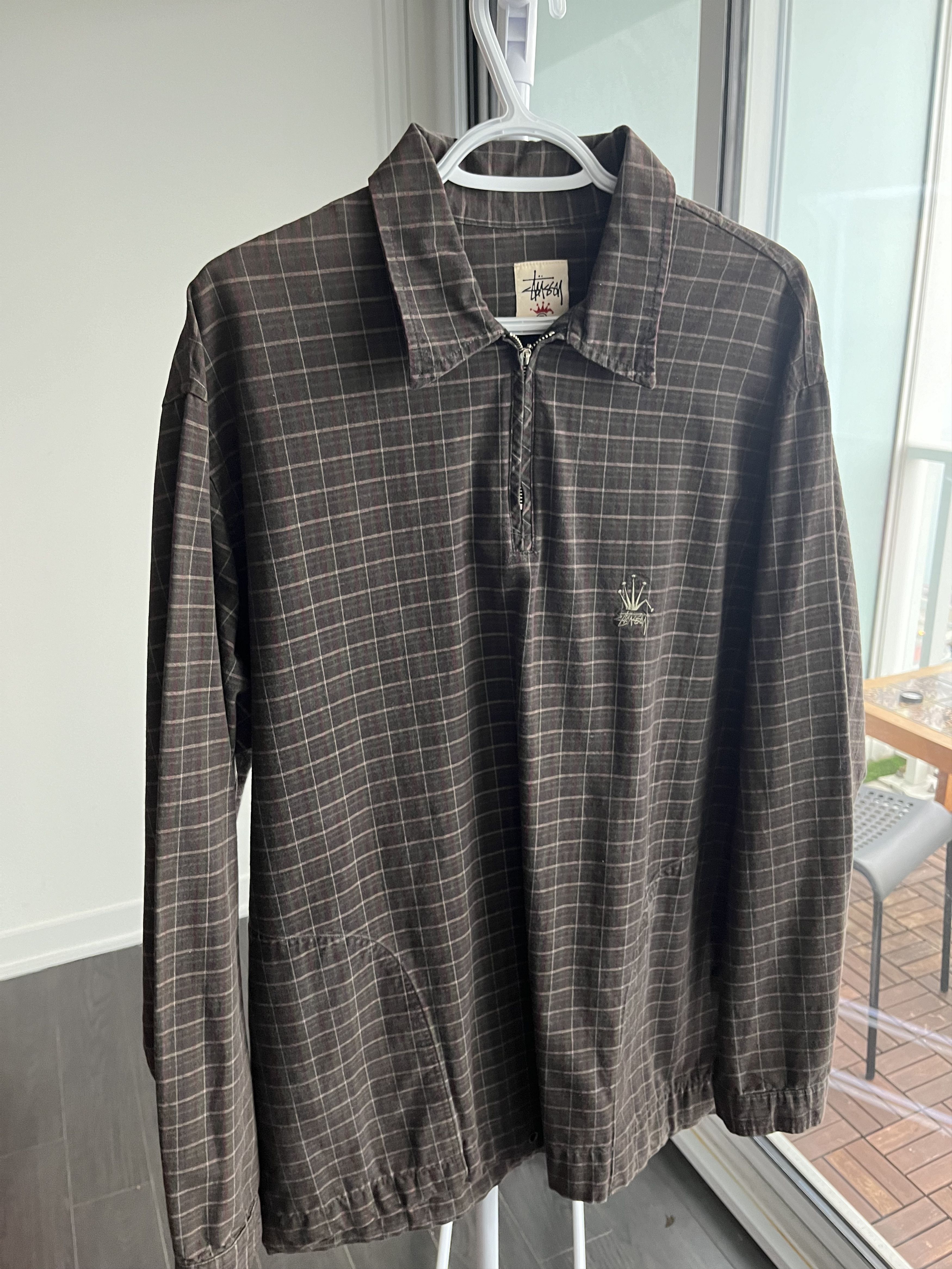 image of Stussy Zip Up Jacket Suuuper Old in Plaid, Men's (Size Medium)