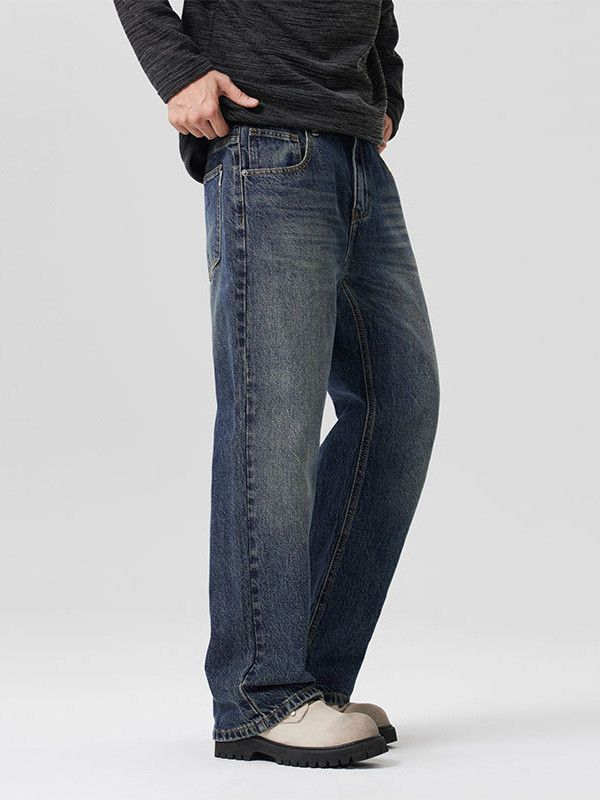 Japanese Brand High street retro men's cleanfit casual straight jeans Size US 32 / EU 48 - 2 Thumbnail