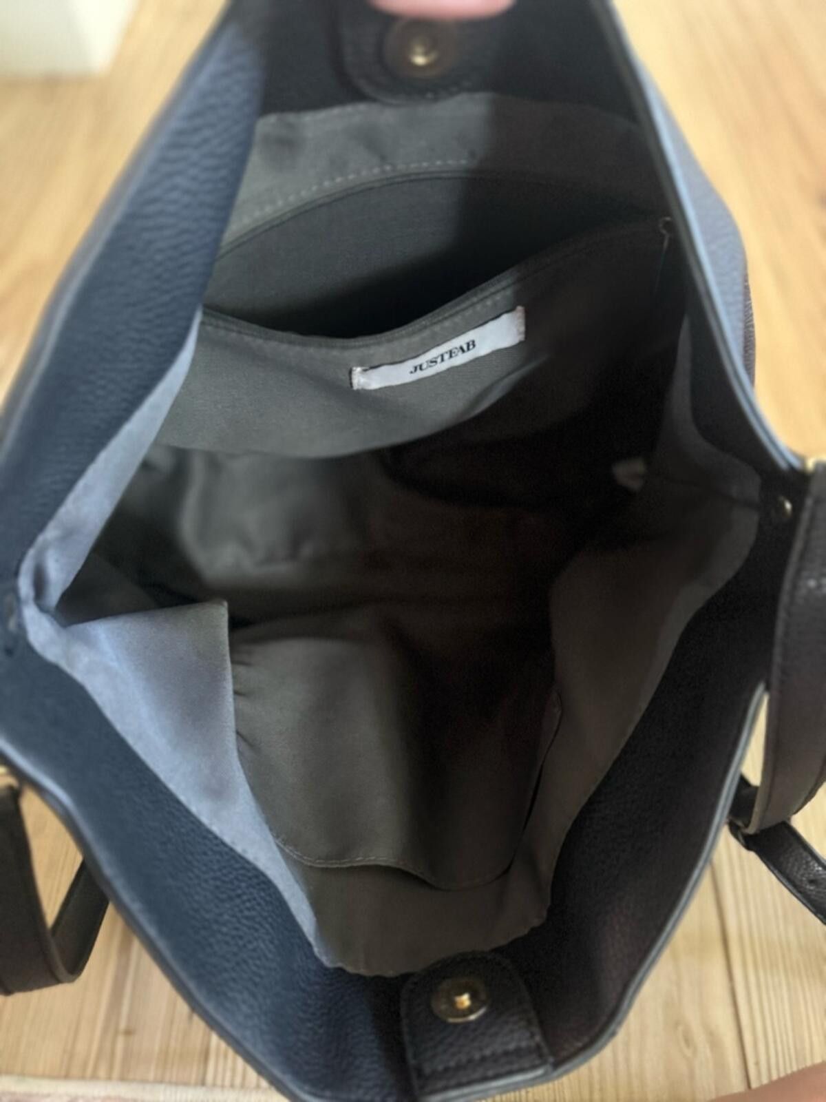 Other JustFab Black Hobo Bag with Gold Ring Handles Size ONE SIZE - 4 Thumbnail