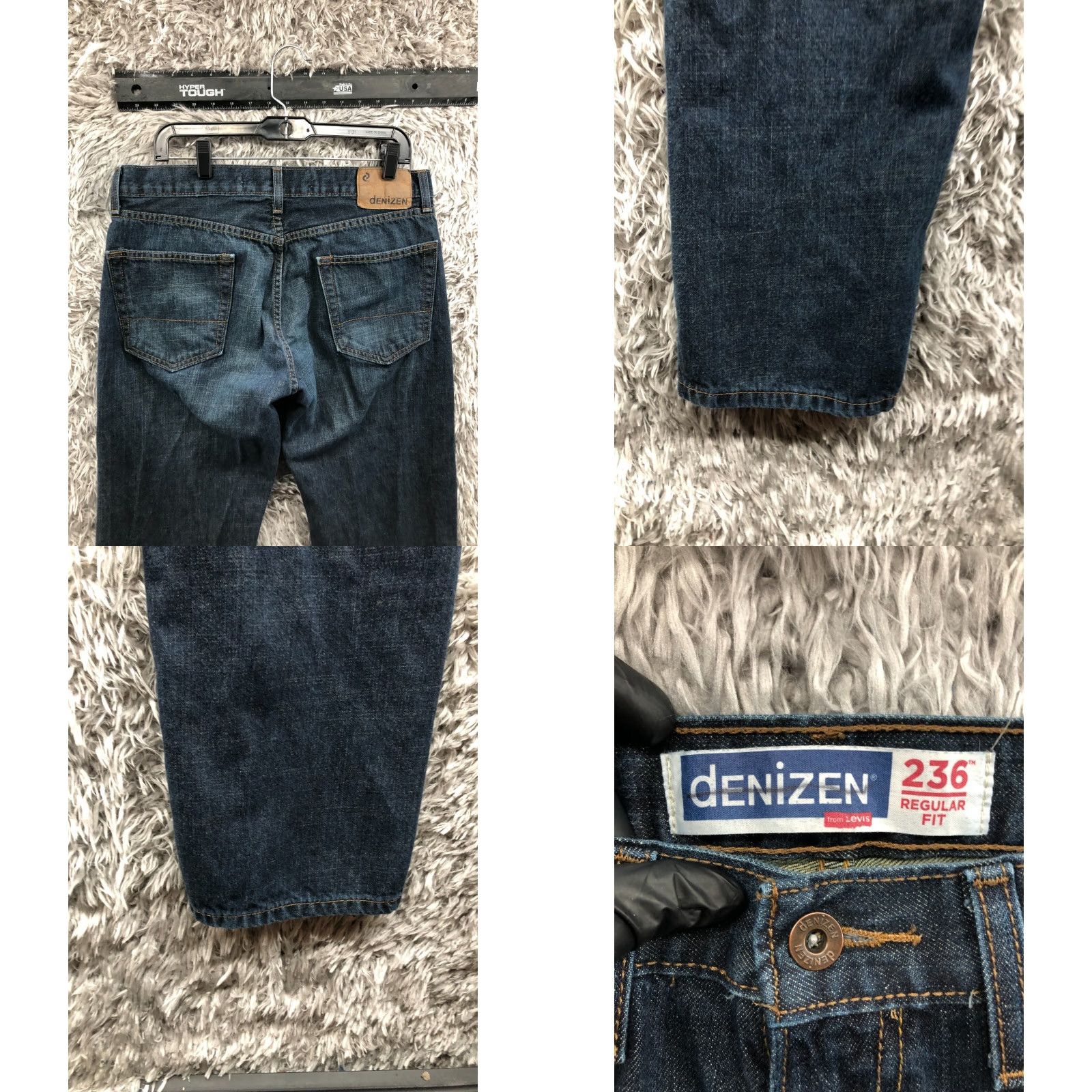 Denizen VINTAGE Denizen 236 Straight Jeans Size 34x34 Mens Mid Rise Medium Wash Blue Denim Regular 5-Pocket Logo Belt Loops Zip Size US 34 / EU 50 - 8 Thumbnail