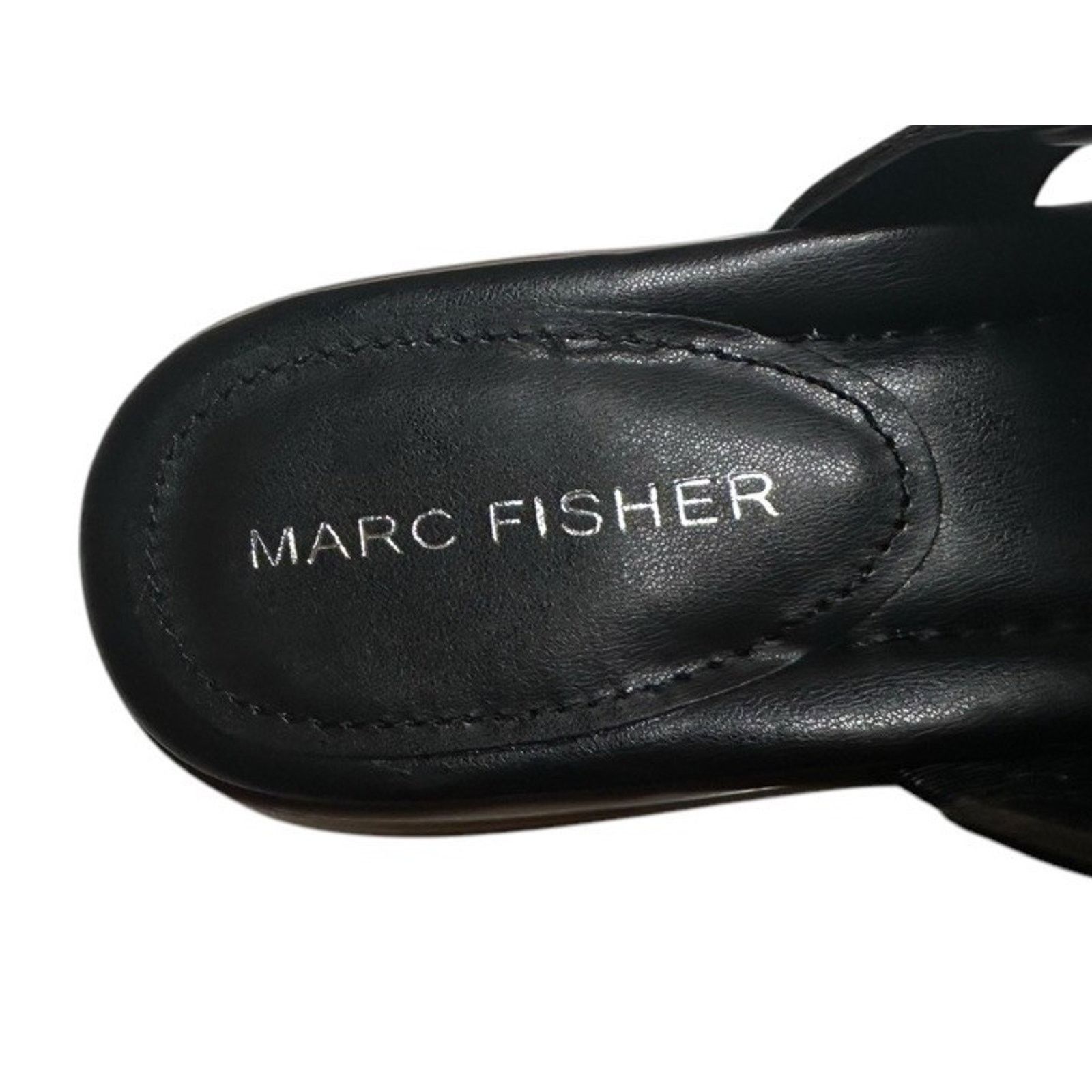 Marc Fisher Marc Fisher Melita Black Chunky Block Heel Slide Sandals 8 Size US 8 / IT 38 - 6 Thumbnail