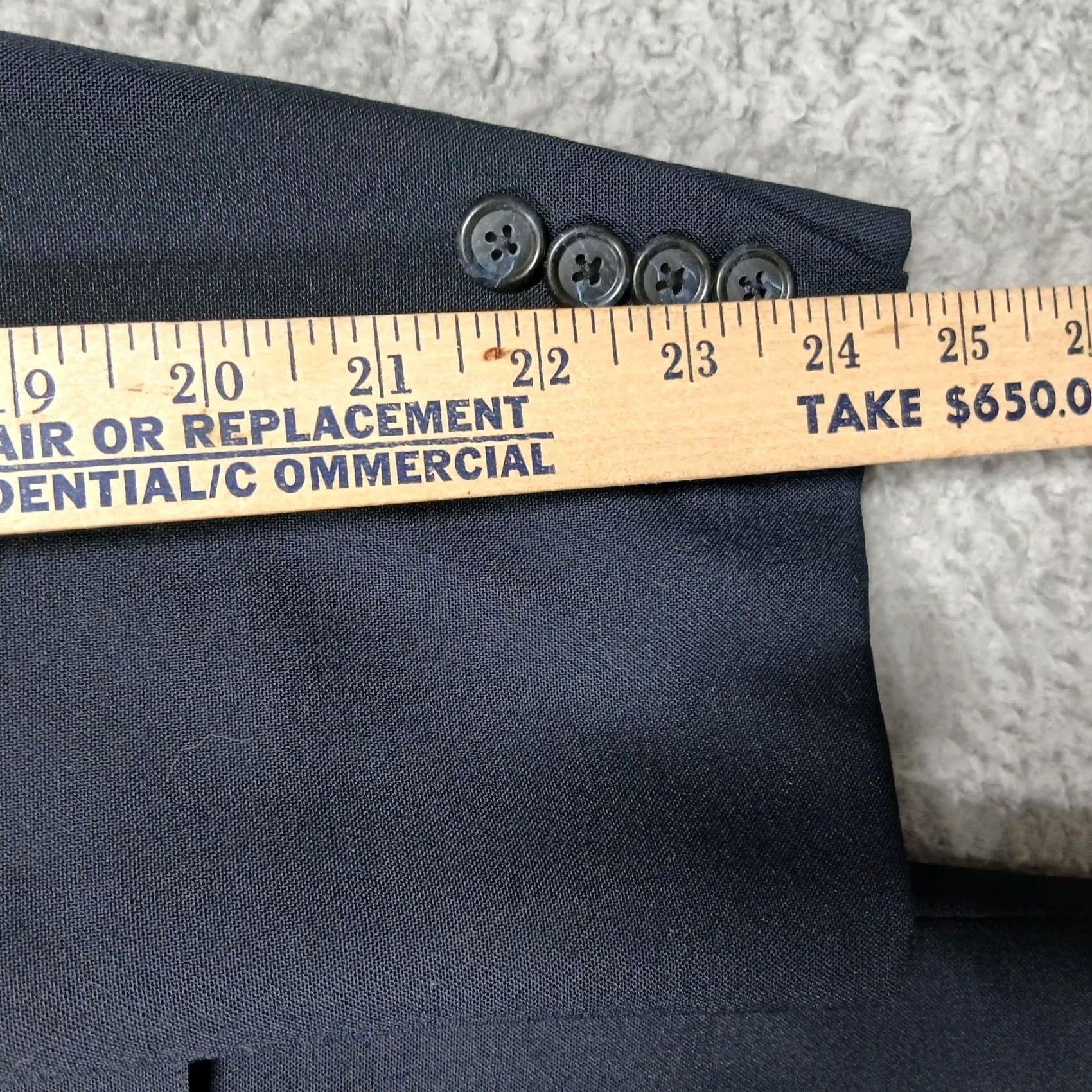 Hart Schaffner Marx Hart Schaffner Marx Blazer Mens 42 Black Solid Two Button Single Breasted Jacket Size 42R - 7 Thumbnail