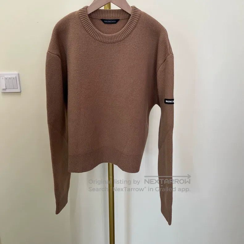 Balenciaga Balenciaga Wool Solid Ribbed Round Neck Long Sleeve Sweate Size US L / EU 52-54 / 3 - 1 Thumbnail