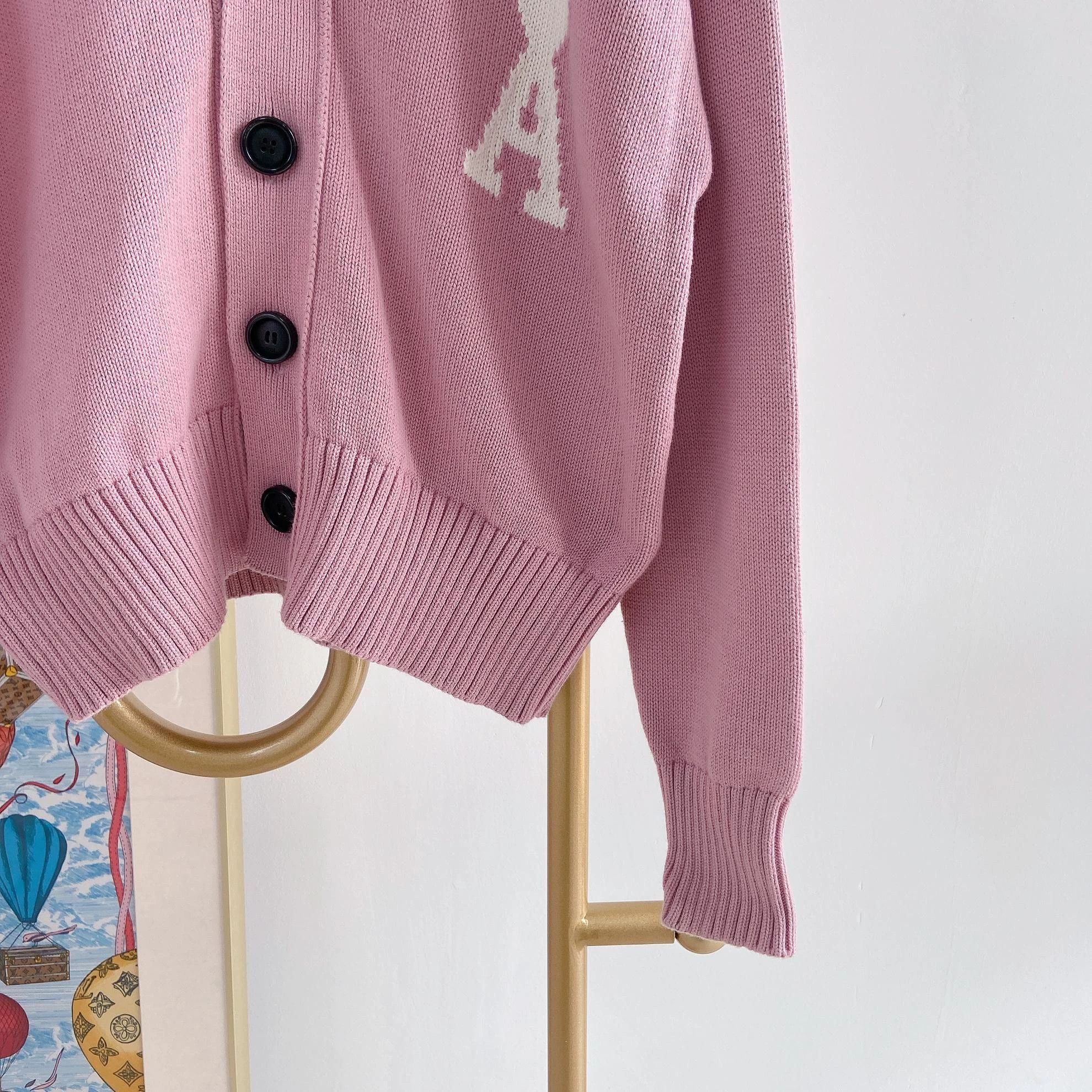 AMI Ami pink knit cardigan XS 9906 Size XS / US 0-2 / IT 36-38 - 3 Thumbnail