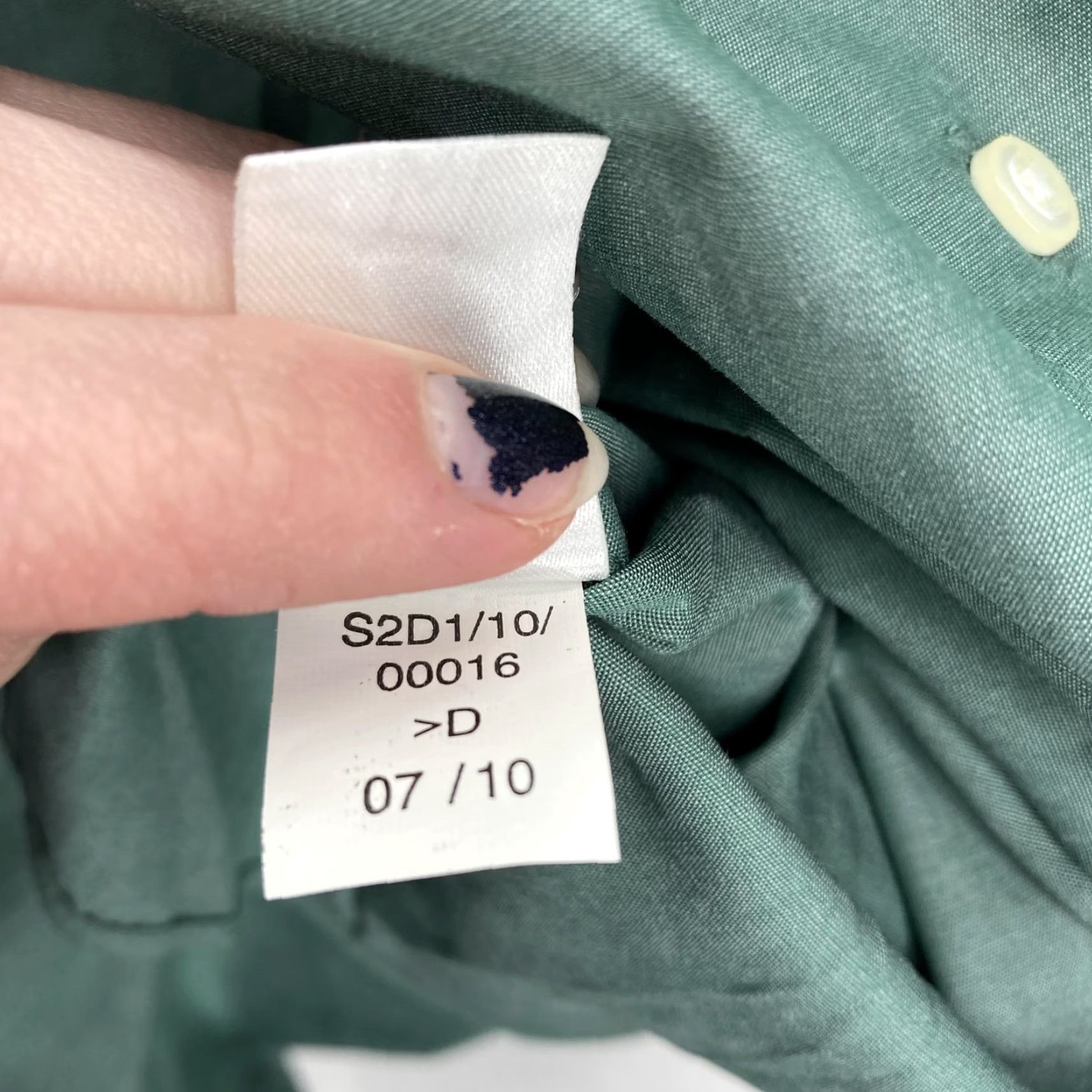 Dockers Dockers Shirt Mens Large Green Iron Free Button Down Long Sleeve Dress 16-16.5 Size 42R - 6 Thumbnail