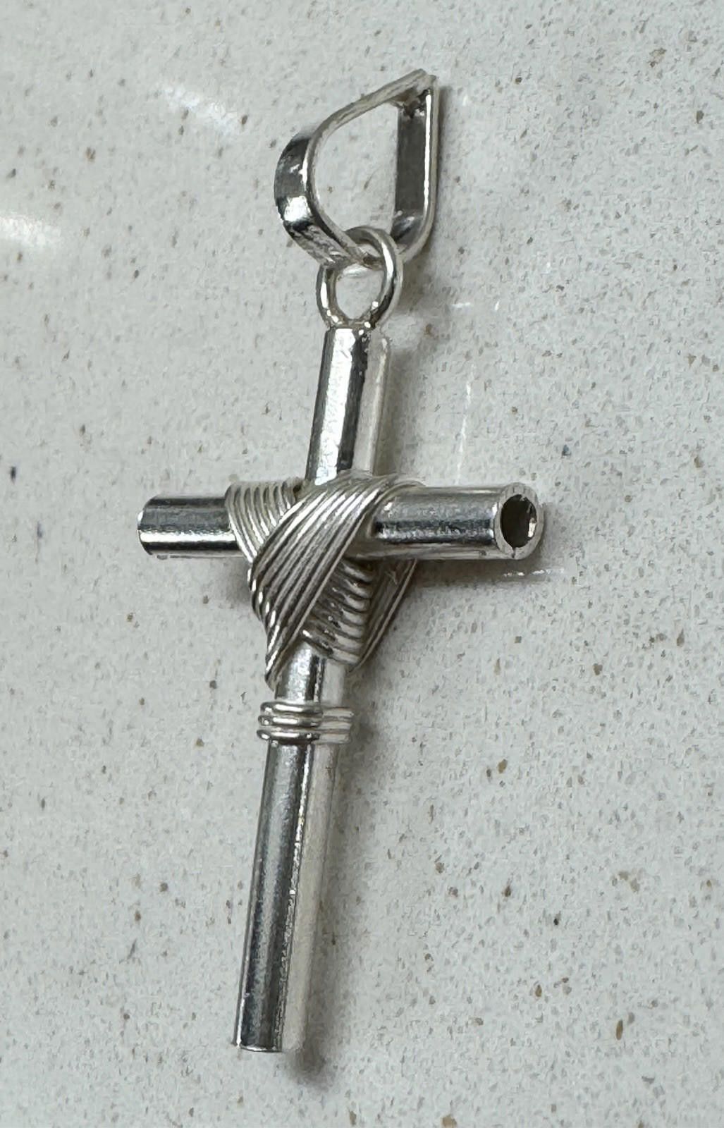 Designer Mexico .925 Silver Wire Wrapped Religious Cross Pendant Size ONE SIZE - 4 Thumbnail