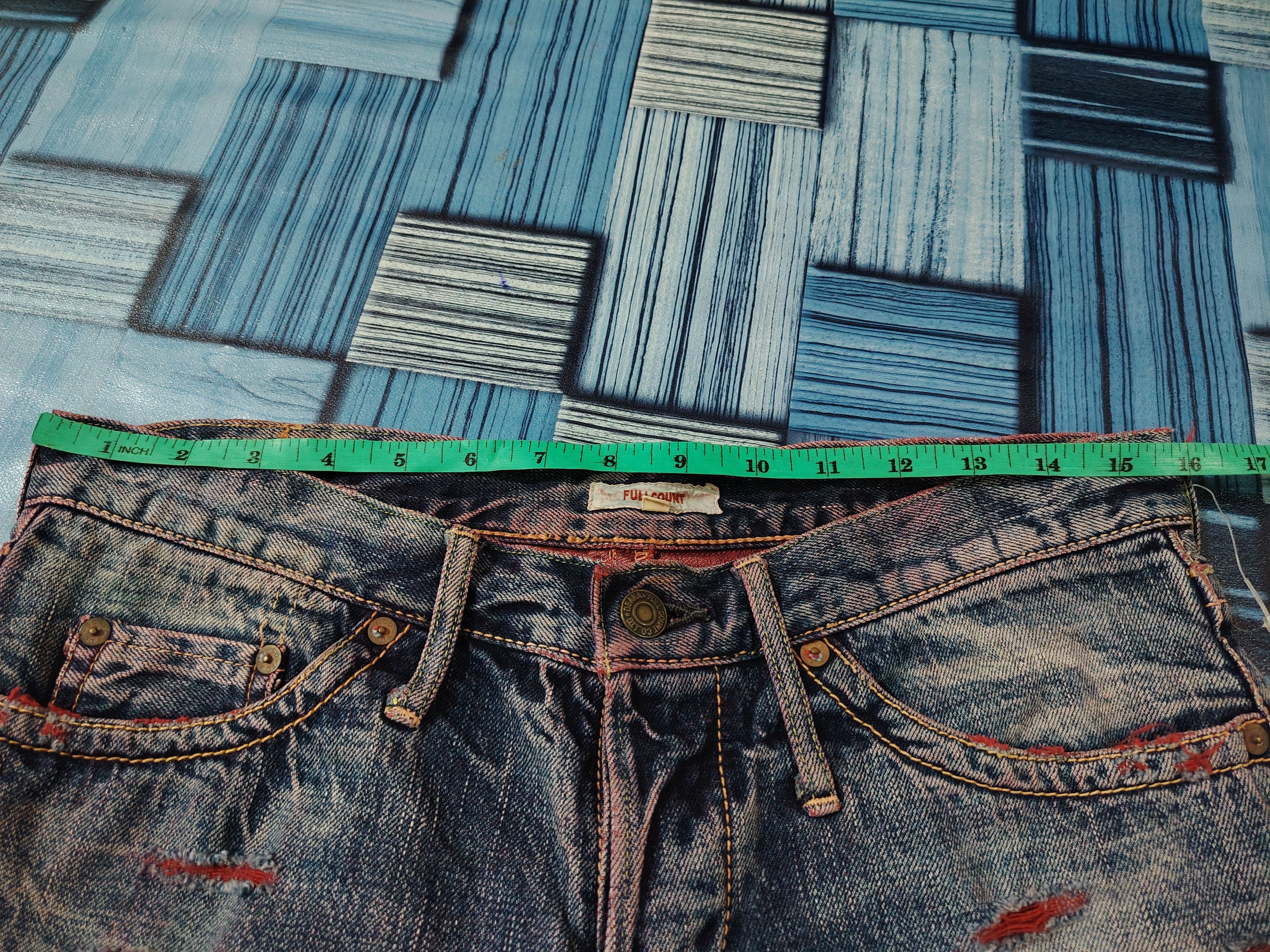 Full Count & Co. Japanese Fullcount Flared Jeans Distressed denim Size US 31 - 24 Thumbnail