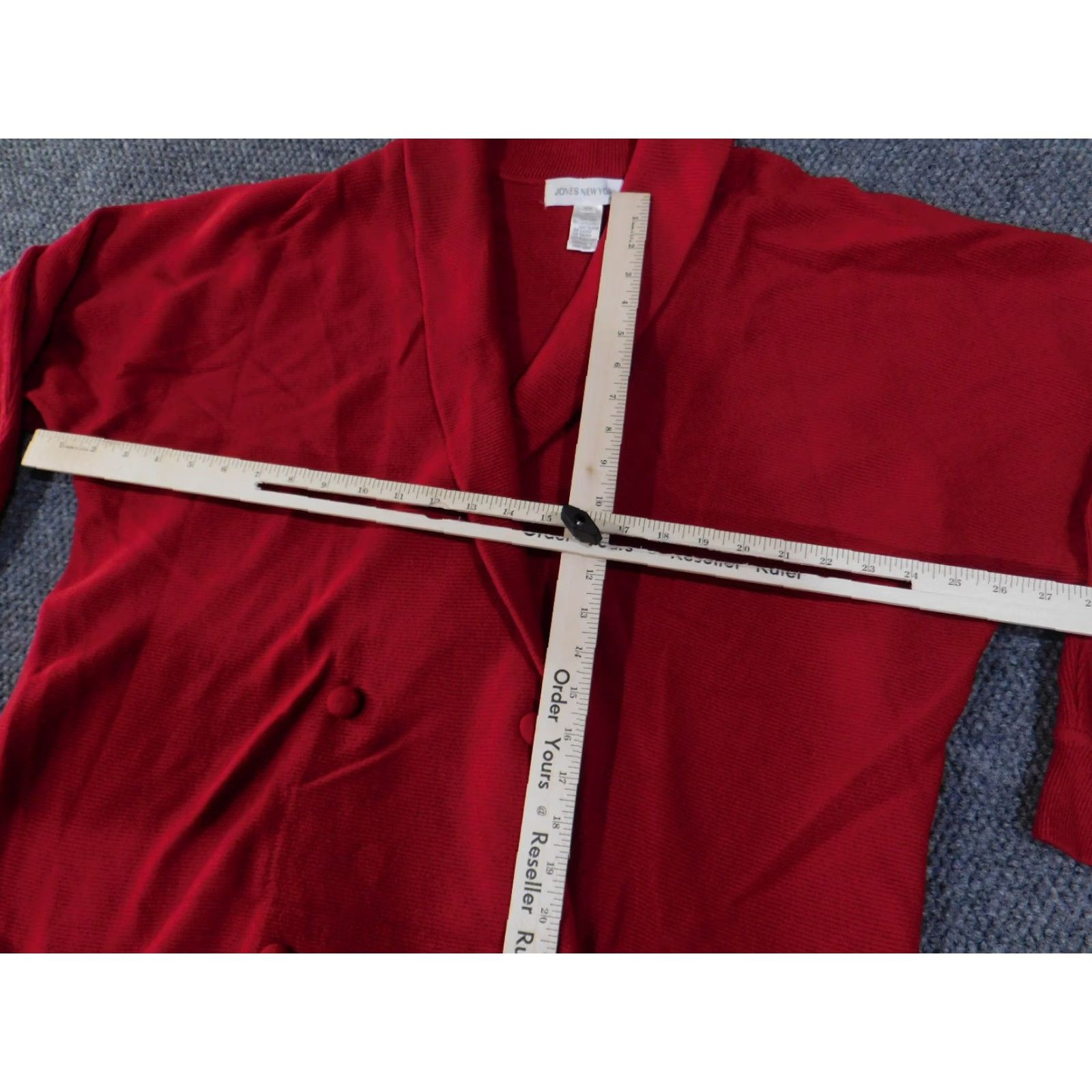 Jones New York Jones New York Sweater Cardigan Women's 3X Red Knit Wool Acrylic Rib Button V-Neck Long Sleeve Plus Size Classic Casual Winter Fall Spring 3X Womens Size XXL / US 16-18 / IT 52-54 - 6 Thumbnail