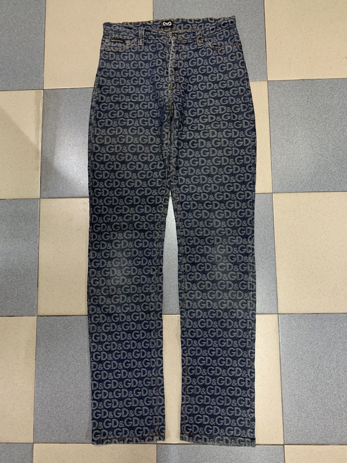 Dolce & Gabbana Vintage 2000s Dolce & Gabbana Monogram Jeans Size US 28 / EU 44 - 2 Thumbnail