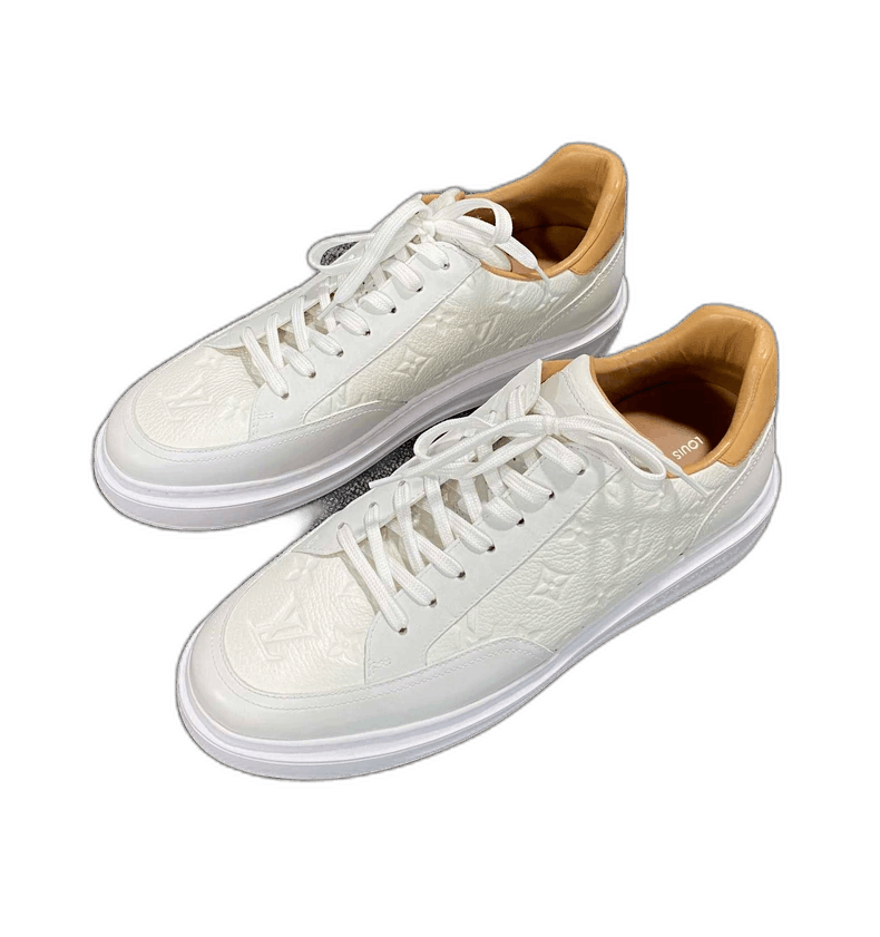 Louis Vuitton Louis Vuitton White Sneakers with Beige Accents-yf Size US 10 / EU 43 - 1 Thumbnail