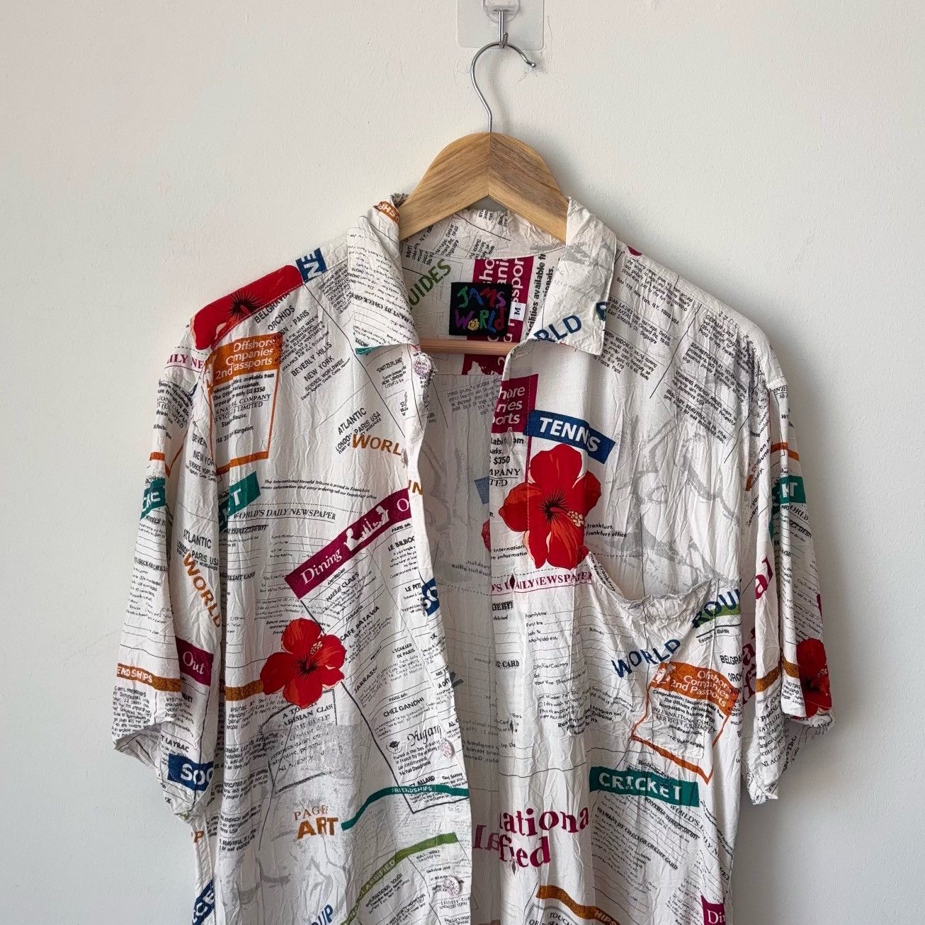 Jams World Vintage International Classified Newspaper Hawaiian Shirt Size US M / EU 48-50 / 2 - 2 Thumbnail