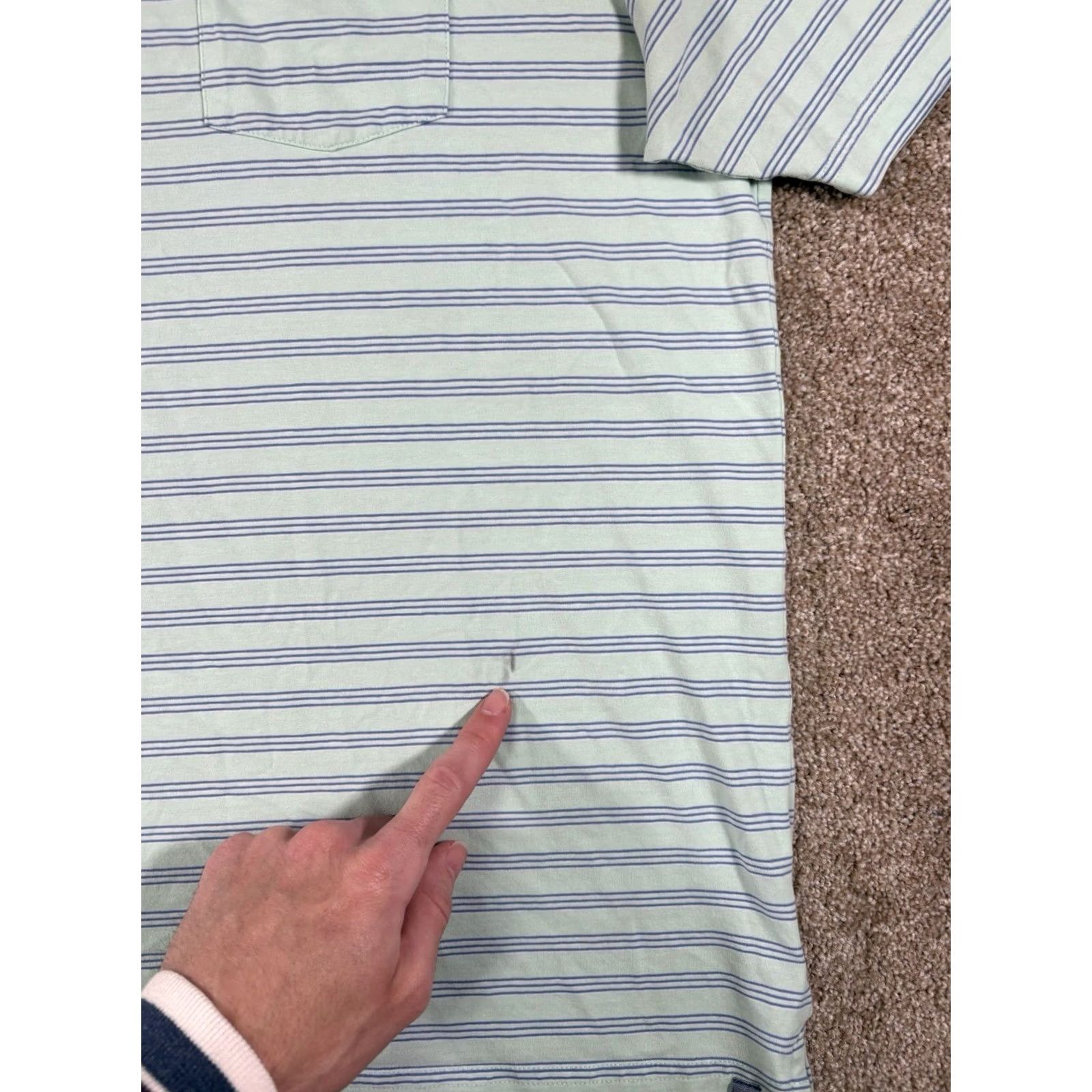 Peter Millar Peter Millar Polo Shirt Striped Blue White Golf Performance Stretch • Mens Large Size US L / EU 52-54 / 3 - 2 Thumbnail