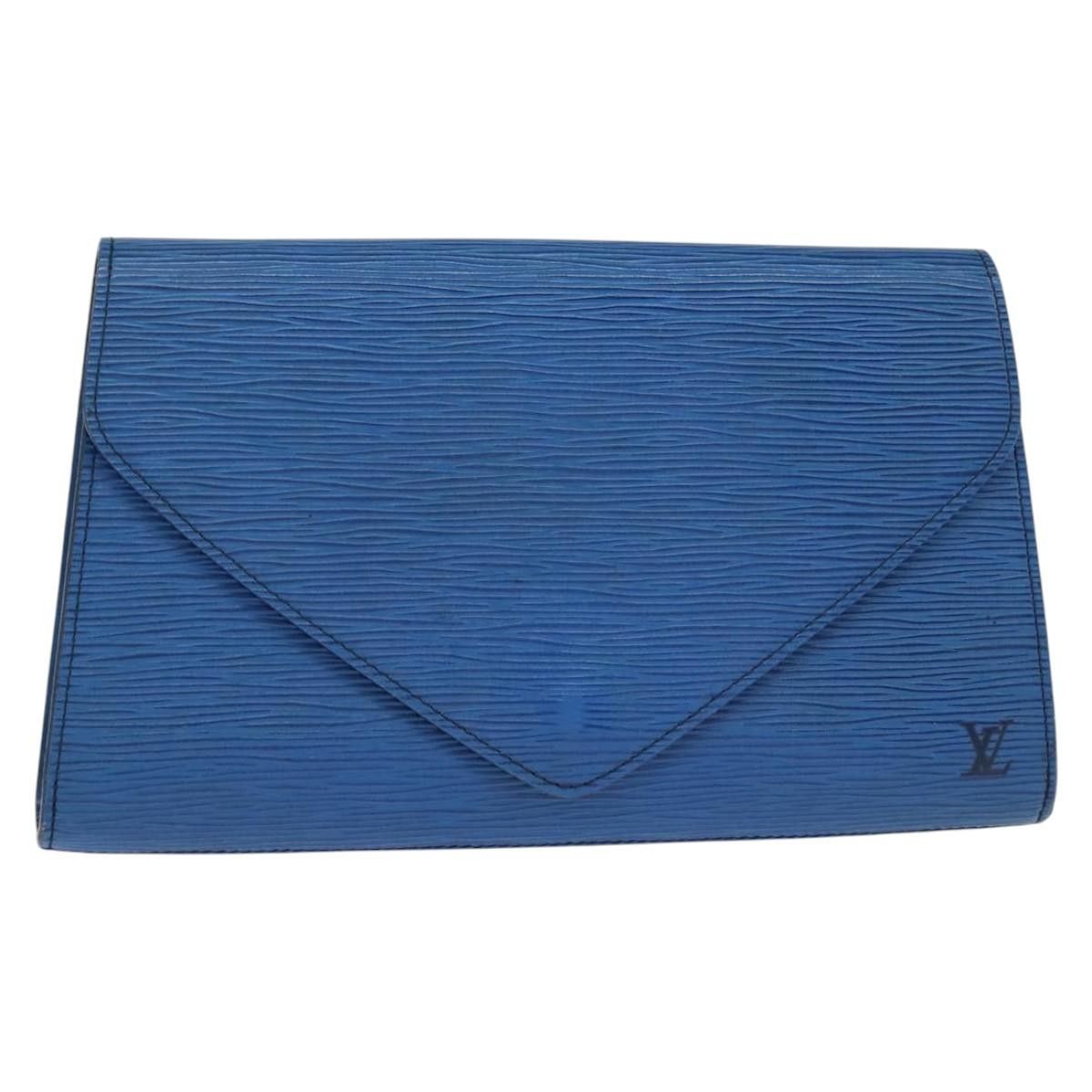 Louis Vuitton Epi Art Deco Clutch Bag Blue M52635 Lv Auth, Women's