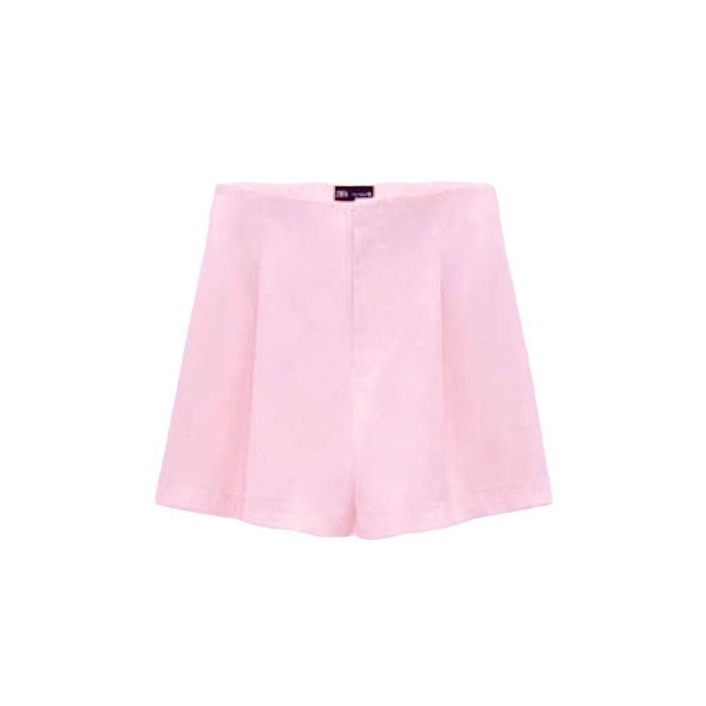 Zara ZARA Pink High Waist Pleated Shorts Size 6 Size 28" / US 6 / IT 42 - 1 Thumbnail