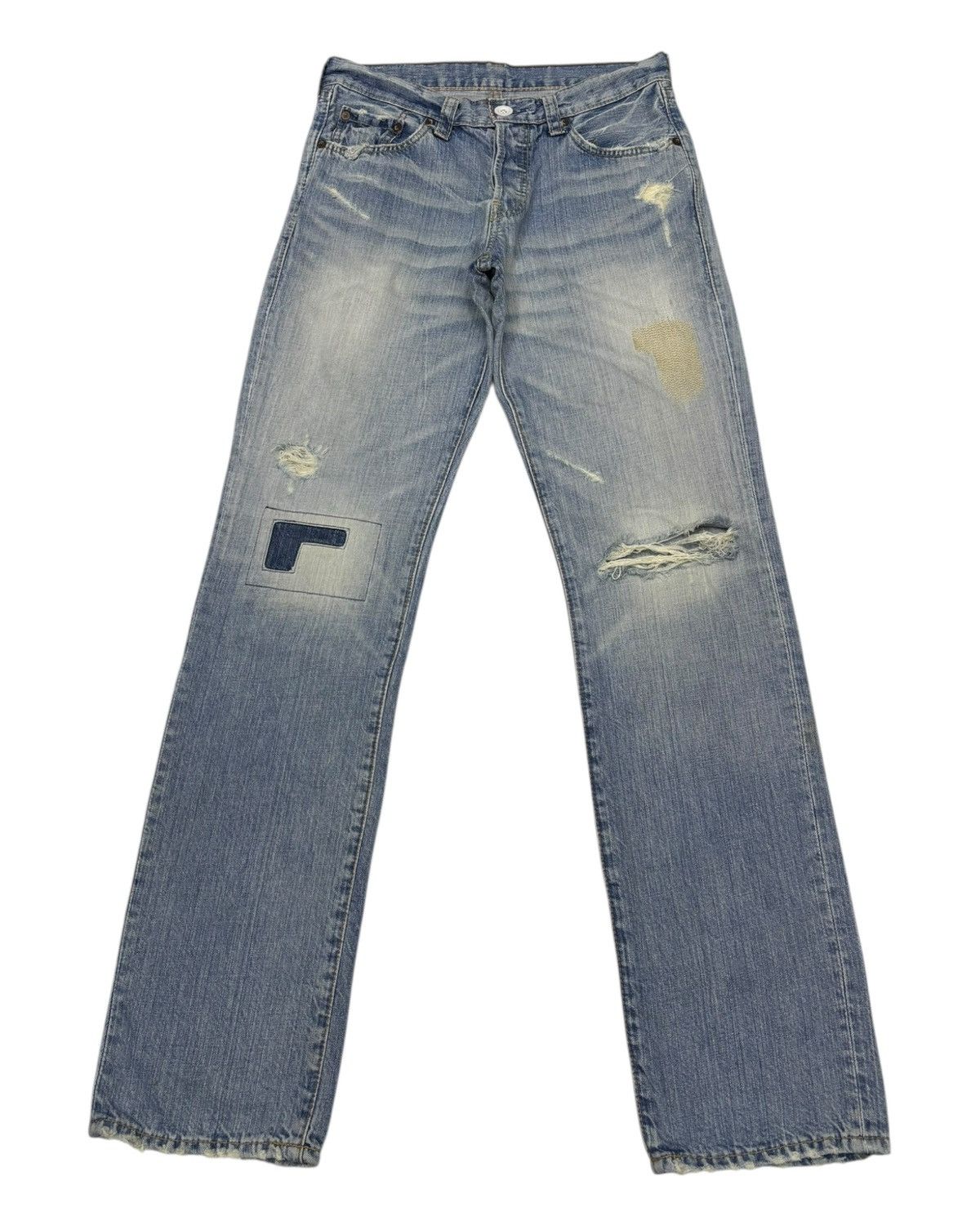 Kapital Vintage Levis Patchwork Faded Distressed Denim Jean Size US 30 / EU 46 - 1 Thumbnail