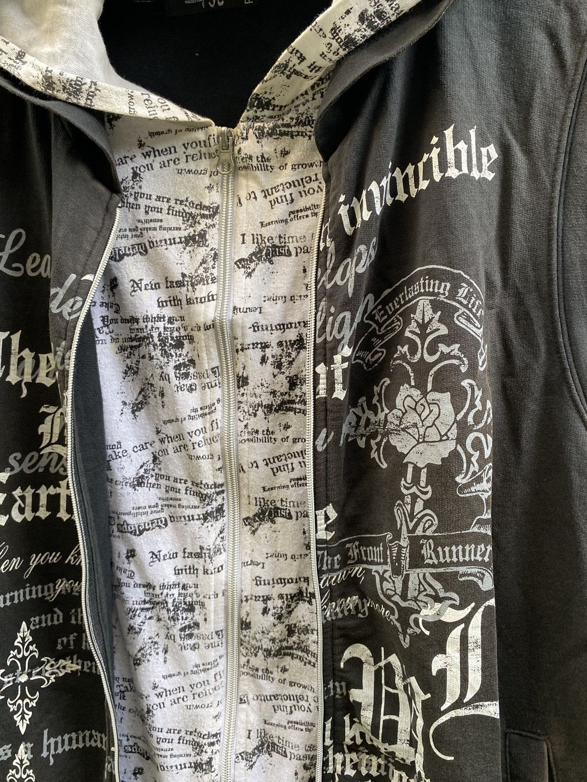 Hysteric Glamour × If Six Was Nine × Le Grande Bleu (L.G.B.) Japanese Triune Seditionaries Poem Double Layer Zip Hoodie Size US L / EU 52-54 / 3 - 6 Thumbnail
