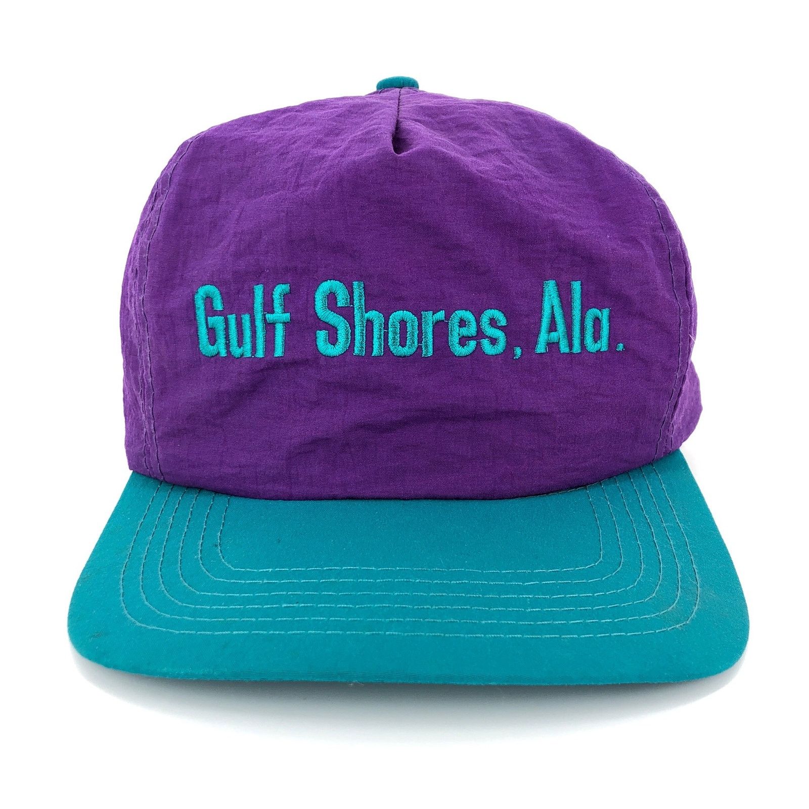 Vintage 90s two tone nylon hat Gulf Shores Alabama 1990s vintage Size ONE SIZE - 1 Thumbnail