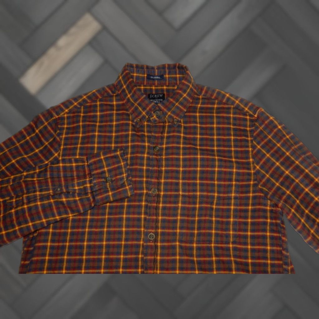J.Crew VINTAGE J.CREW Men's Button-Front Flannel Shirt Long Sleeve Size Small Brown Plaid Size US S / EU 44-46 / 1 - 1 Thumbnail