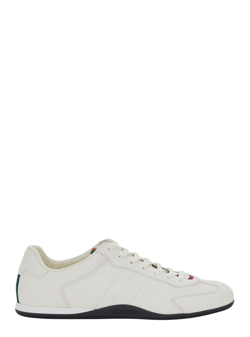 Gucci 'Elan New' White Sneakers with Web detail on the Back in Leather Man Size US 8 / EU 41 - 1 Thumbnail