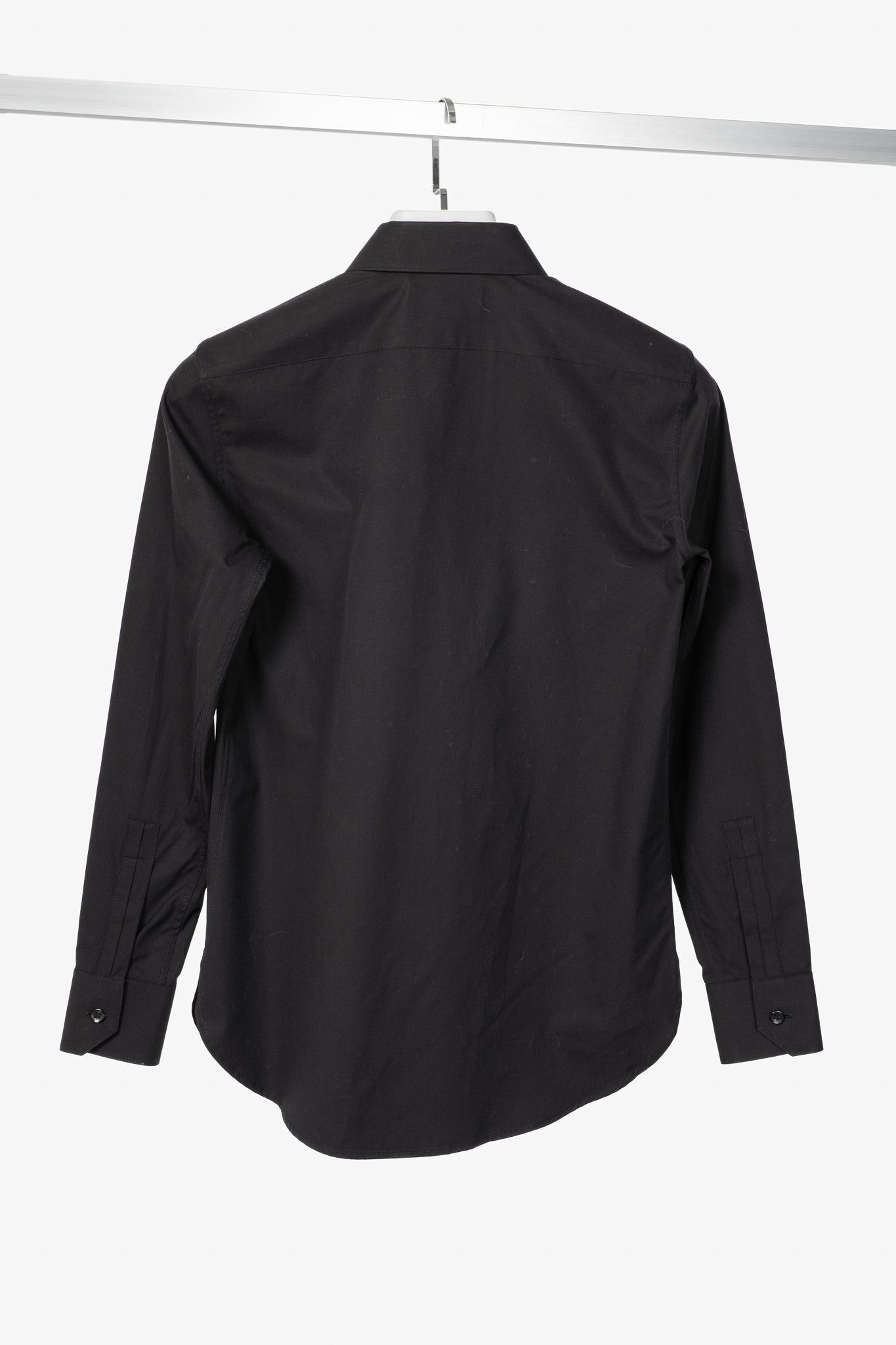 Saint Laurent Paris Saint Laurent Black Cotton-Poplin Buttoned Shirt Size S / US 4 / IT 40 - 2 Thumbnail