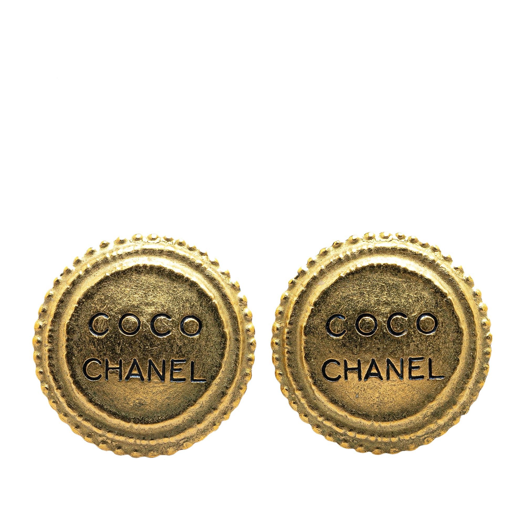 Chanel Chanel Gold Plated Logo Clip On Earrings Gold Size ONE SIZE - 1 Thumbnail