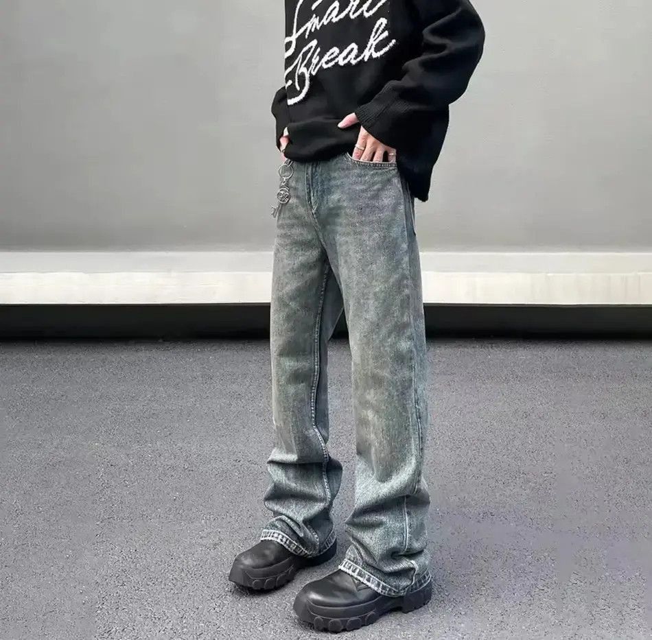 Japanese Brand Streetwear Straight Casual Washed Retro Jeans Size US 32 / EU 48 - 2 Thumbnail