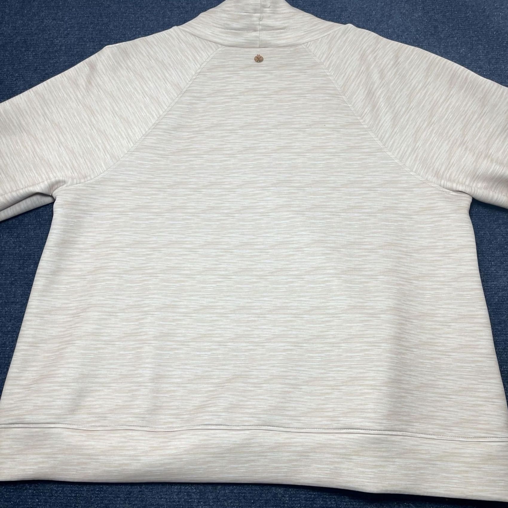 Vintage LIVI Shirt Womens 18/20 Beige Stripe Mock Neck Raglan Long Sleeve Jersey Top Size XXL / US 16-18 / IT 52-54 - 5 Thumbnail