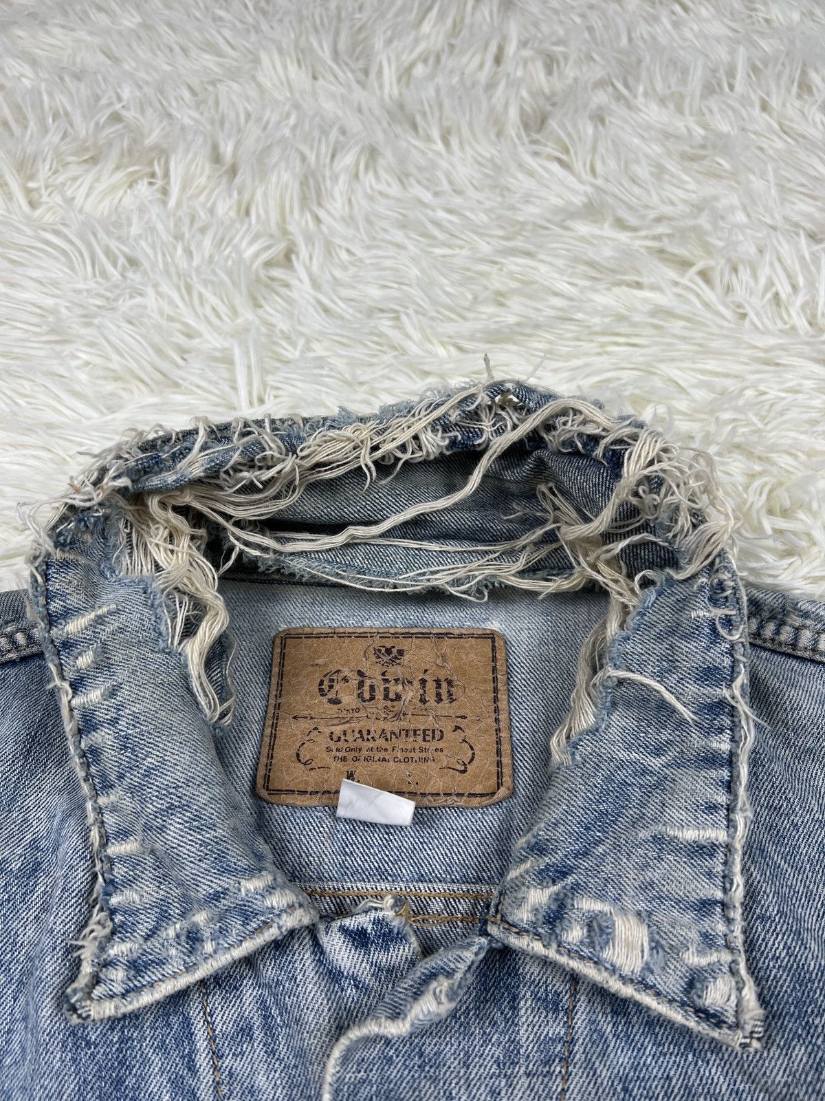 Edwin Vintage Edwin Faded Distressed Denim Jacket Size US L / EU 52-54 / 3 - 9 Thumbnail