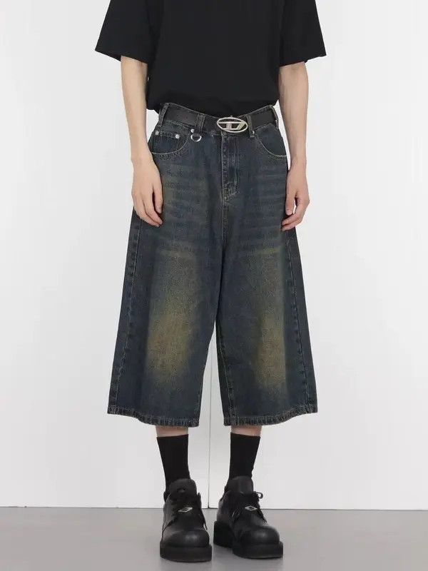Japanese Brand VIBE Vintage washed distressed loose straight denim shorts Size US 32 / EU 48 - 6 Thumbnail