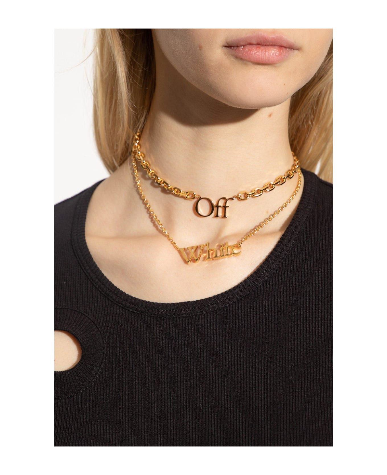 Off-White o1y1225 Size : OS / Logo Necklace in Gold Size ONE SIZE - 4 Thumbnail
