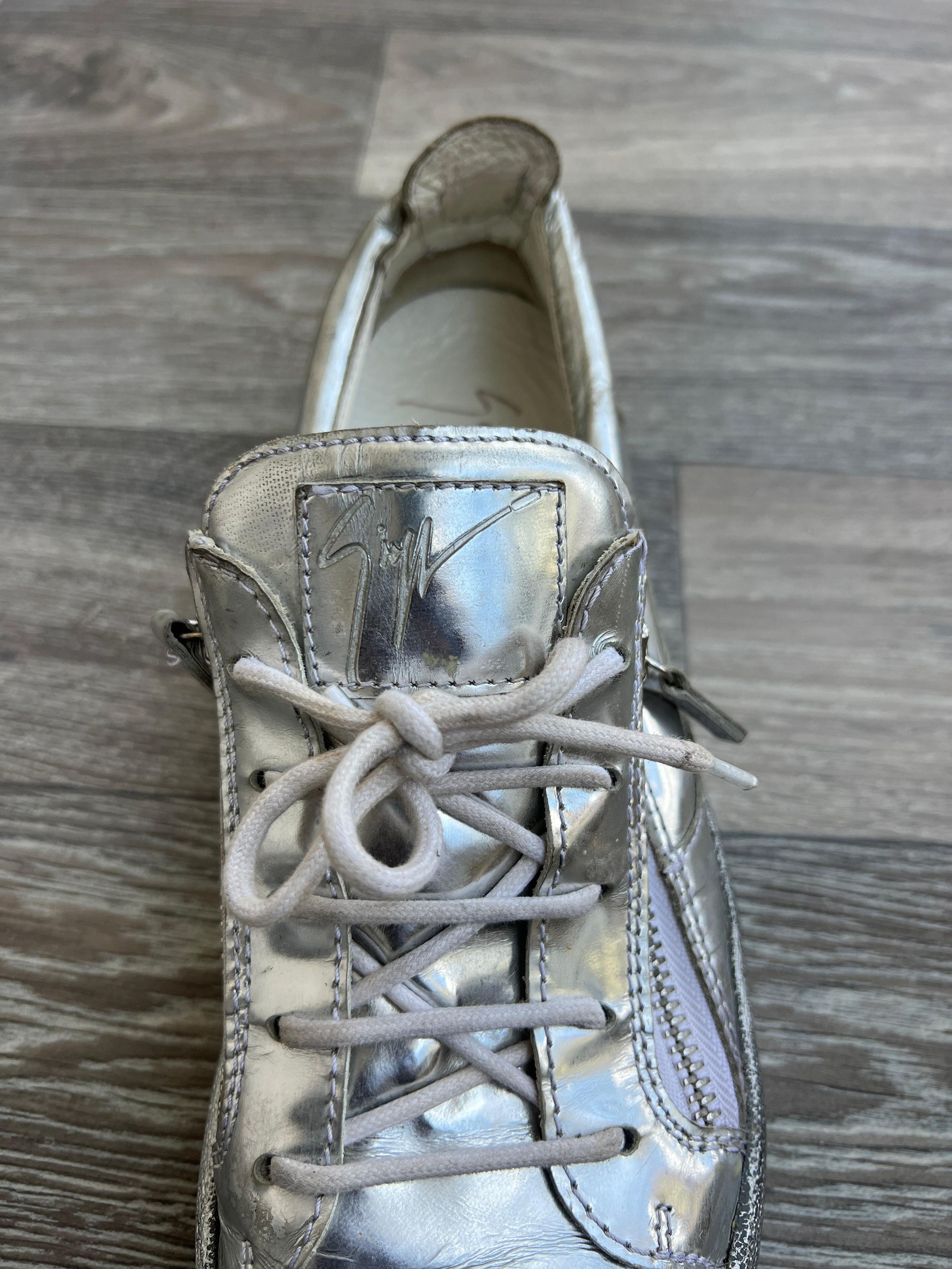 Giuseppe Zanotti Giuseppe Zanotti Frankie Metallic Leather Sneakers Sz 44 Size US 11 / EU 44 - 14 Thumbnail