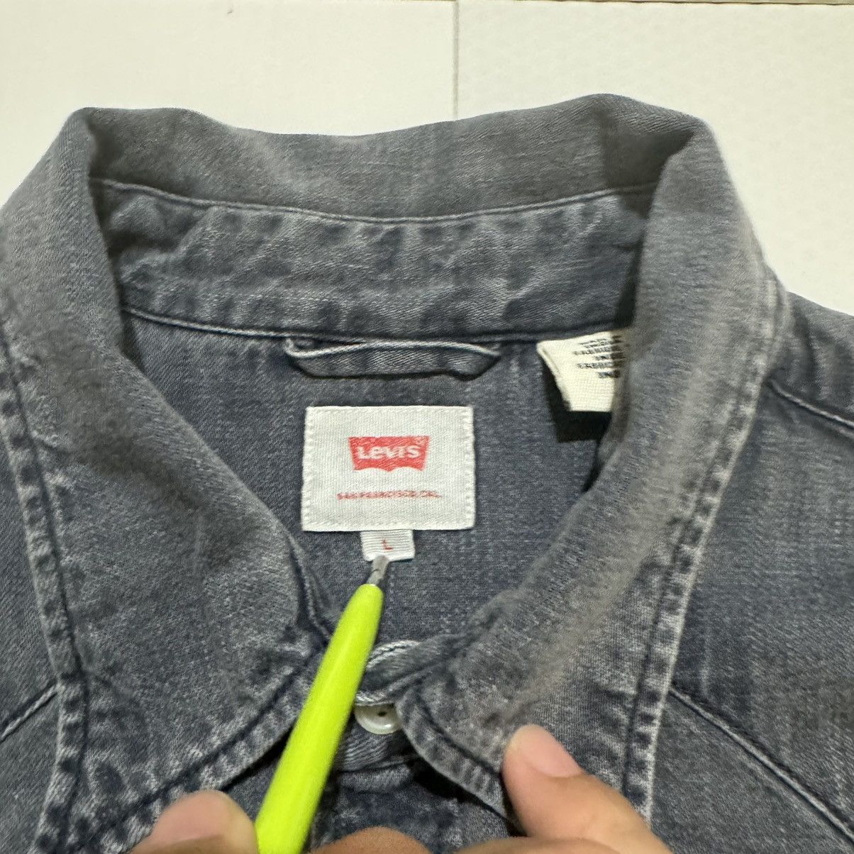 Levi's × Vintage Levi's Denim Black Grey Mens Shirt Snap Button Long Sleeve Size US L / EU 52-54 / 3 - 4 Thumbnail