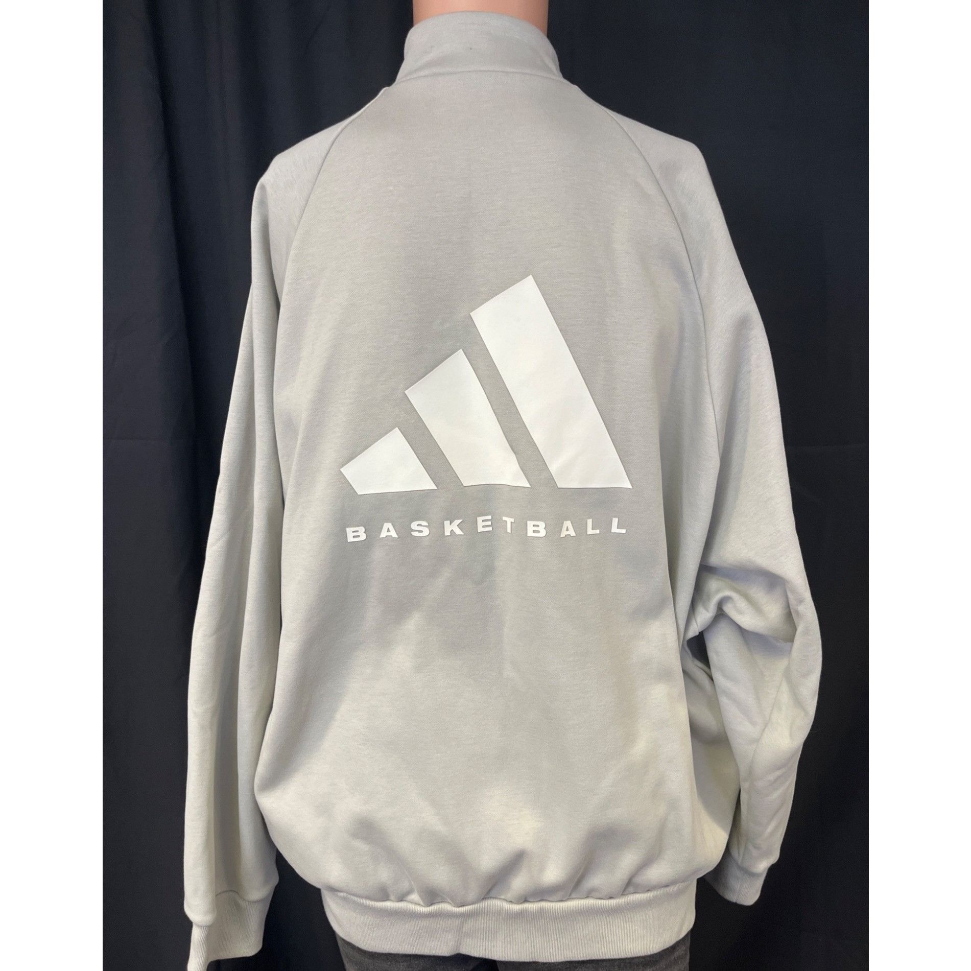 Adidas Adidas Men's Grey Basketball Sweater/Full Zip Size M SKU 536 Size US M / EU 48-50 / 2 - 2 Thumbnail